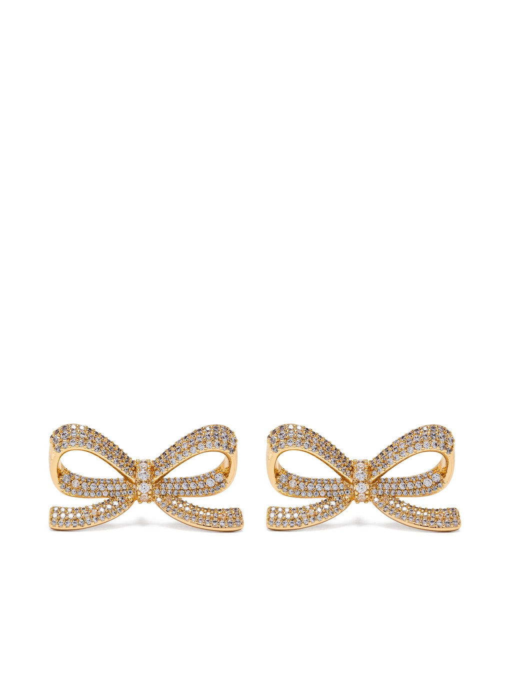 GOLD CRYSTAL BOW EARRINGS
