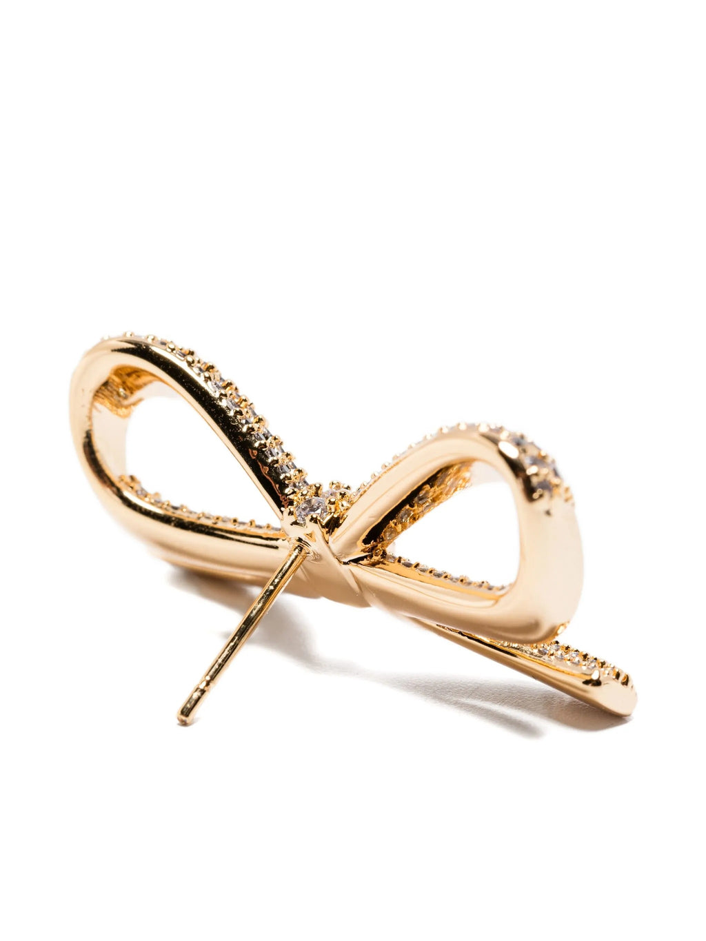 GOLD CRYSTAL BOW EARRINGS