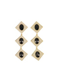 GOLD CRYSTAL BLACK TIERED EARRINGS