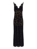 BLACK FLORAL LACE MAXI DRESS