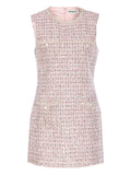 PINK BOUCLE SLEEVELESS MINI DRESS