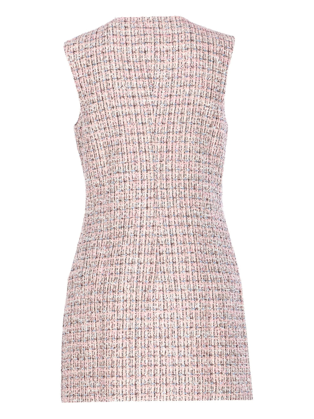PINK BOUCLE SLEEVELESS MINI DRESS
