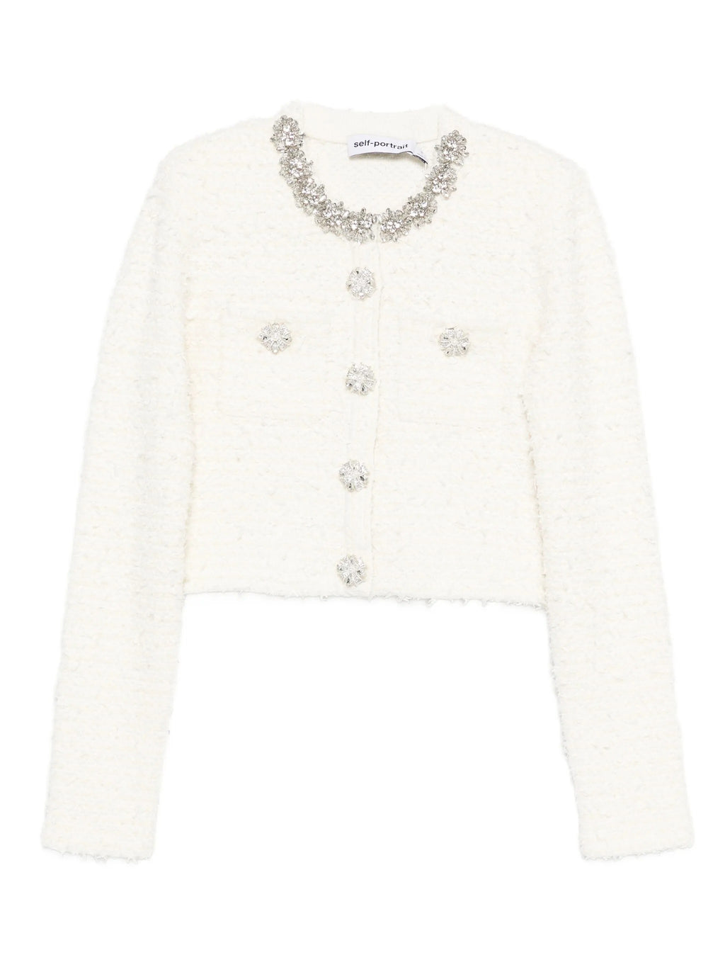 CREAM TEXTURED KNIT CARDIGAN