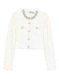 CREAM TEXTURED KNIT CARDIGAN