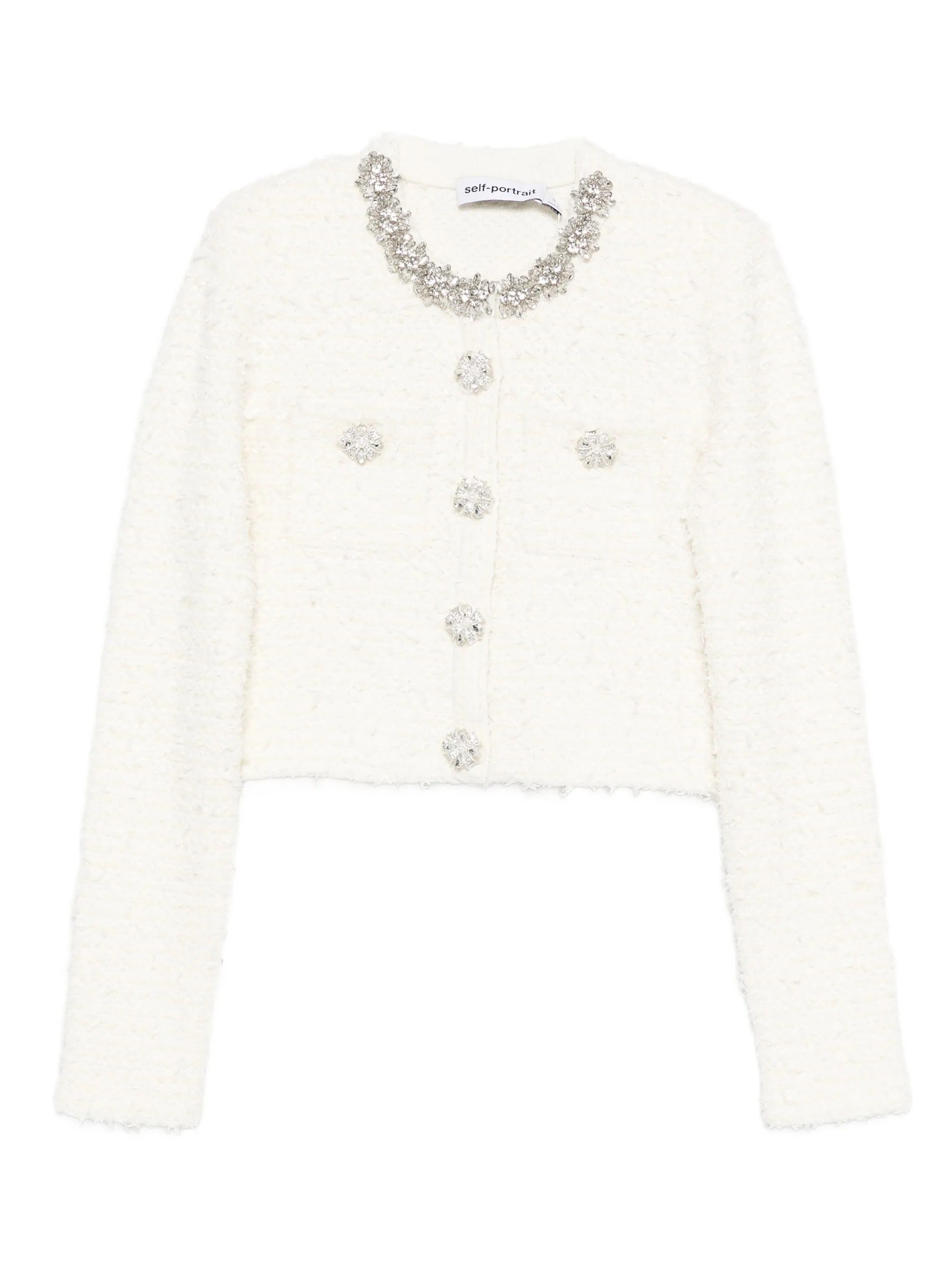CREAM TEXTURED KNIT CARDIGAN
