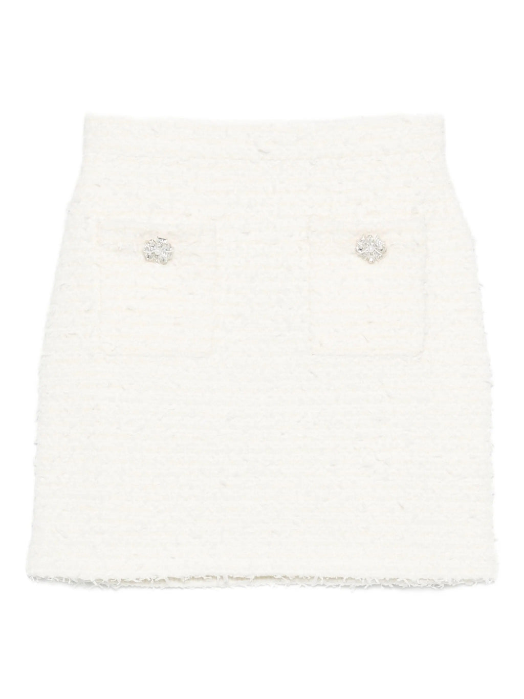 CREAM TEXTURED KNIT MINI SKIRT