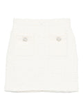 CREAM TEXTURED KNIT MINI SKIRT