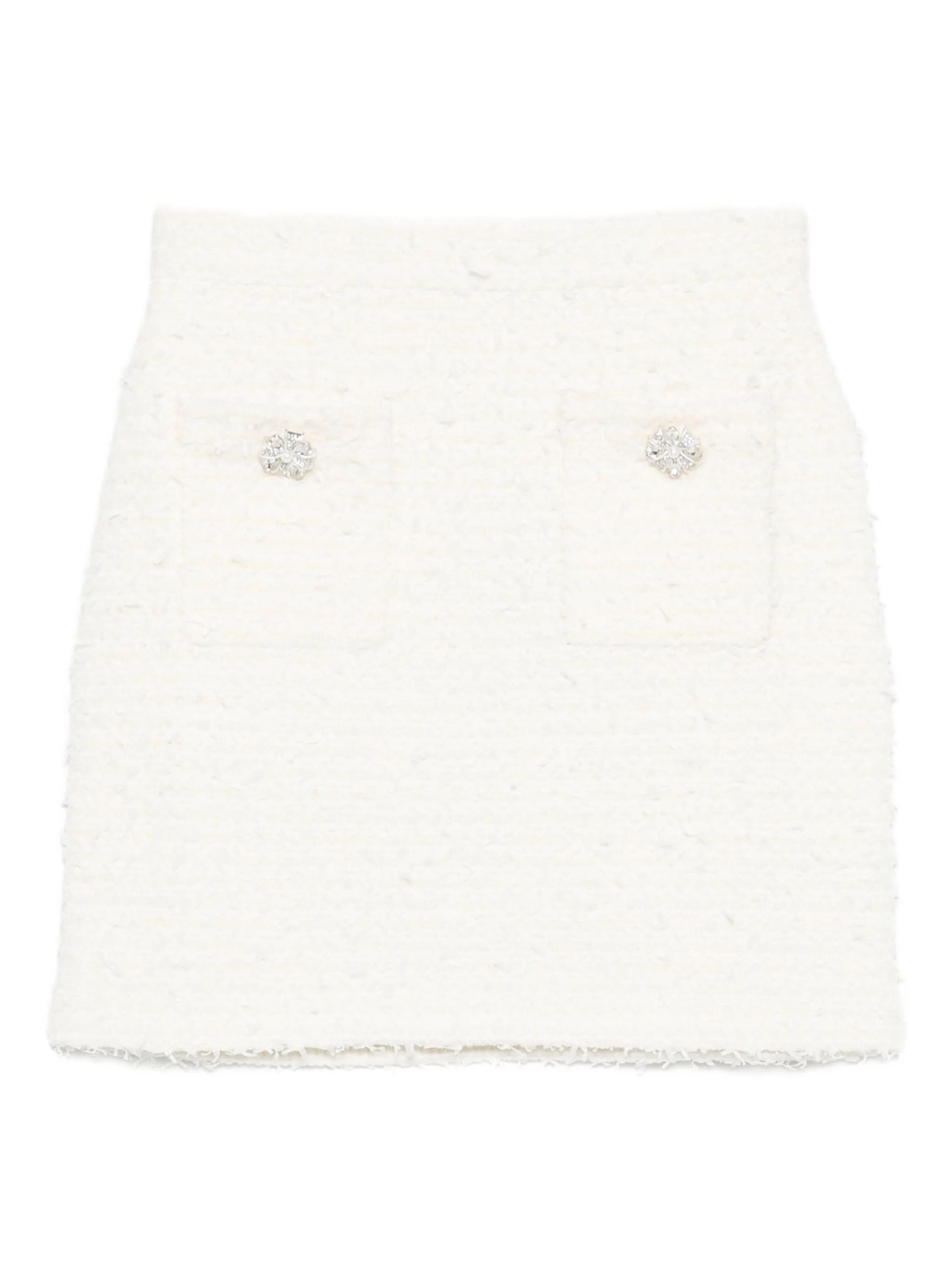 CREAM TEXTURED KNIT MINI SKIRT