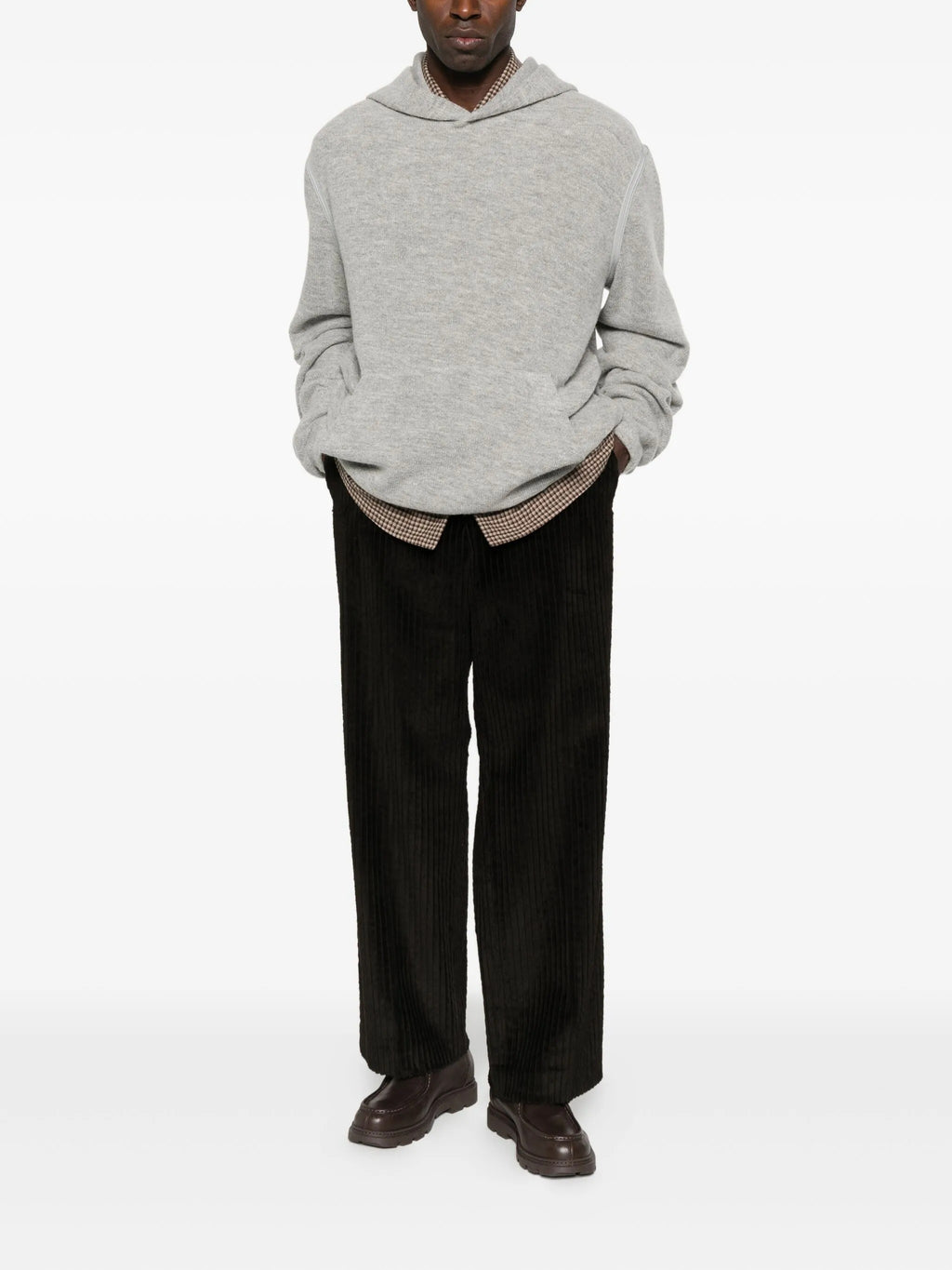 CUT KNIT HOODIE