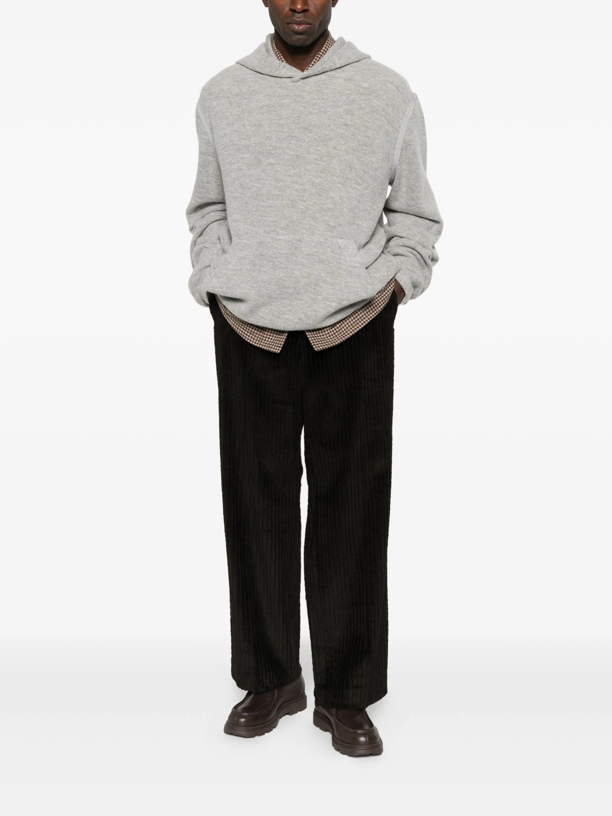 CUT KNIT HOODIE