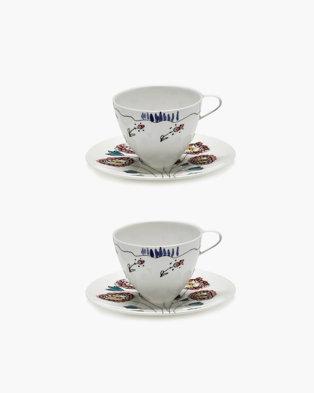 COFFEE CUP HIGH + SAUCER ANEMONE MILK MF (SET 2 PZ)