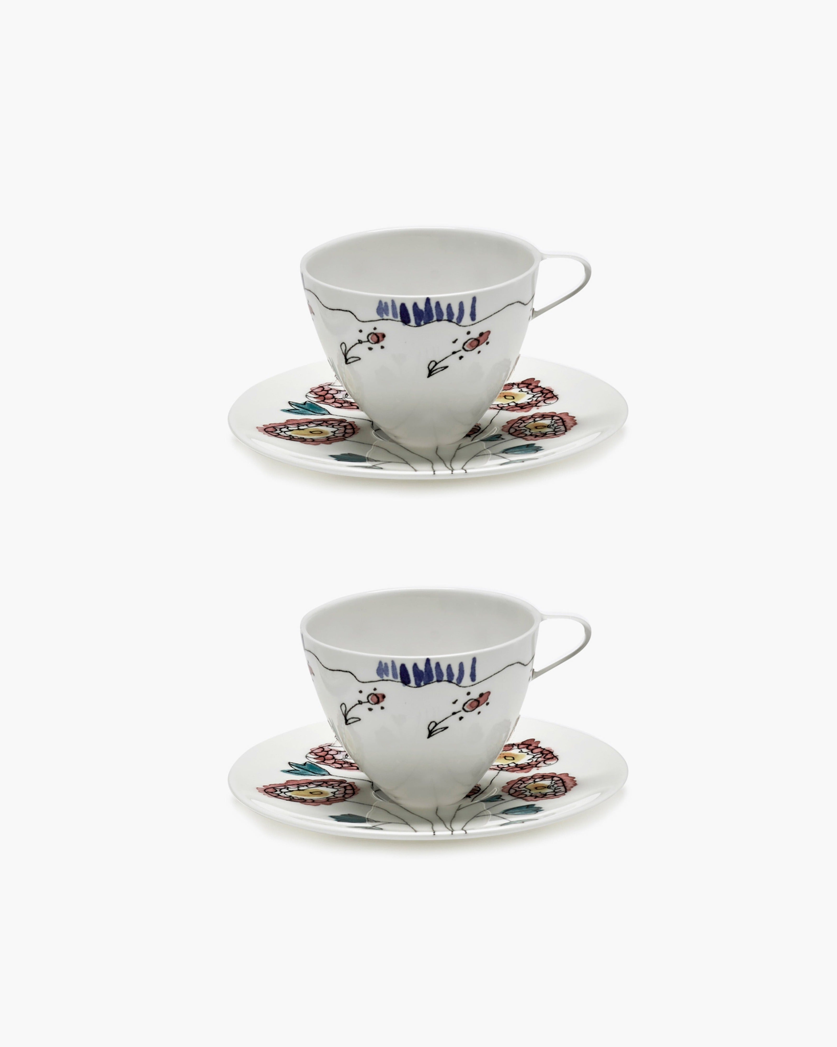 COFFEE CUP HIGH + SAUCER ANEMONE MILK MF (SET 2 PZ)