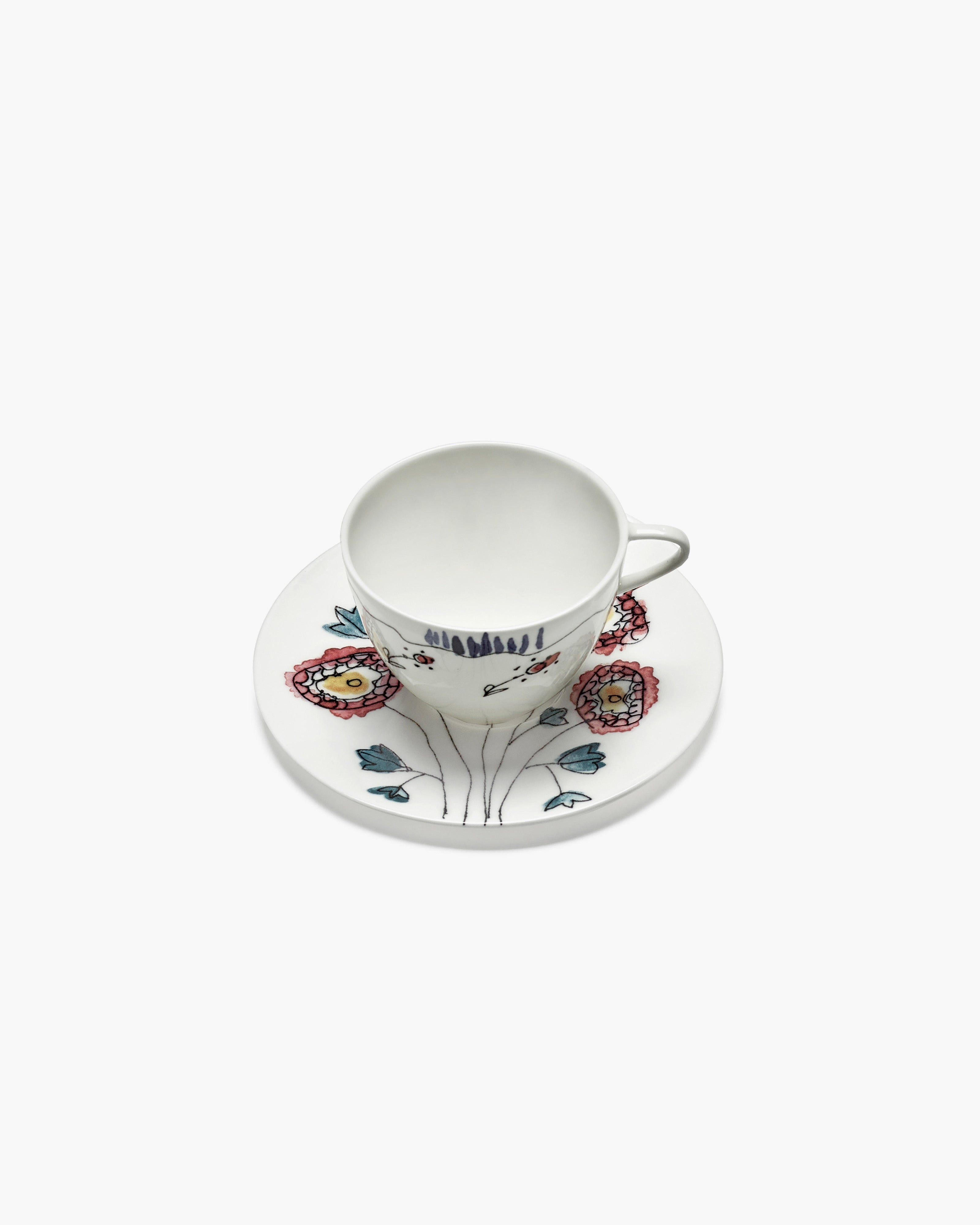 COFFEE CUP HIGH + SAUCER ANEMONE MILK MF (SET 2 PZ)