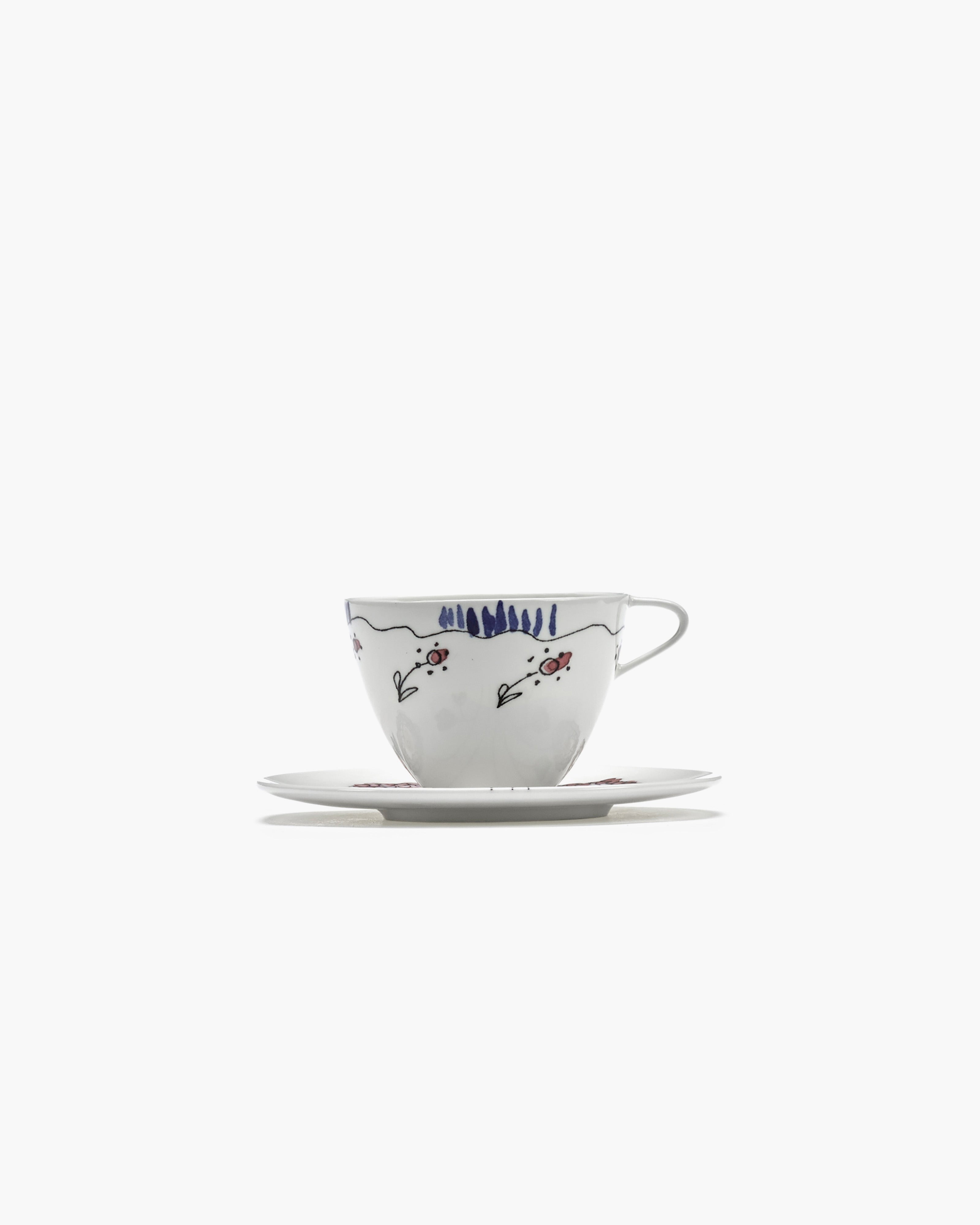 COFFEE CUP HIGH + SAUCER ANEMONE MILK MF (SET 2 PZ)