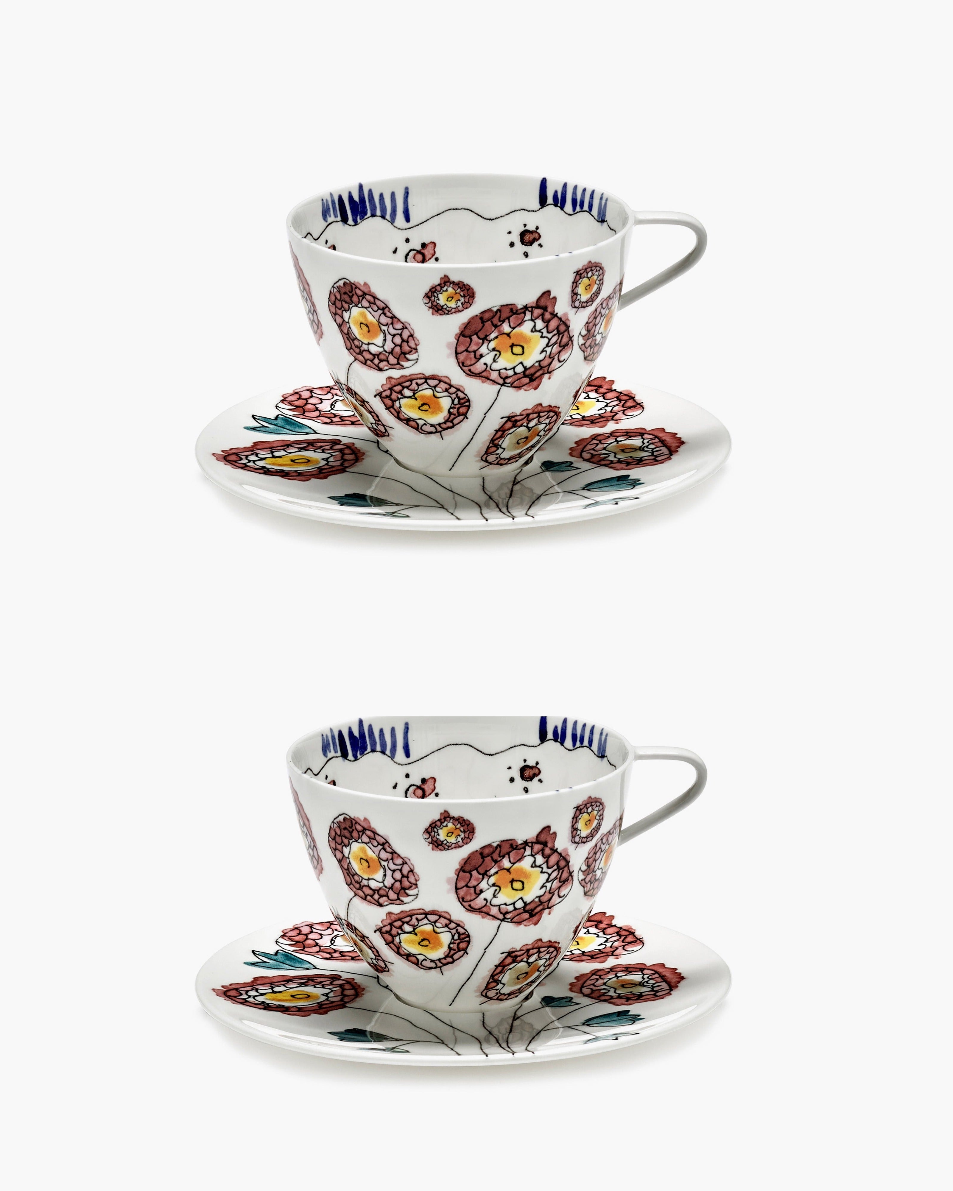 CAPPUCCINO CUP + SAUCER ANEMONE MILK MF (SET 2 PZ)