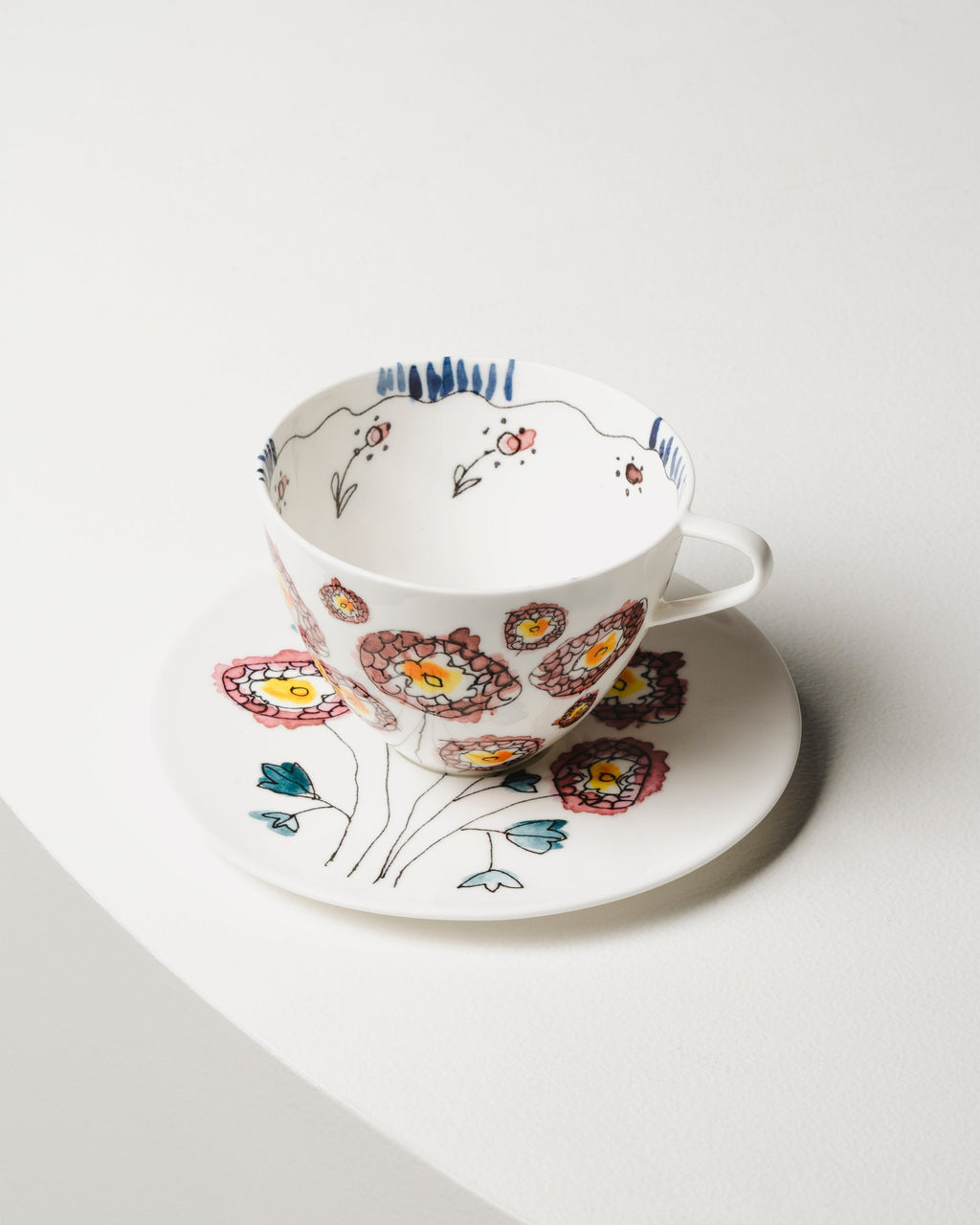 CAPPUCCINO CUP + SAUCER ANEMONE MILK MF (SET 2 PZ)