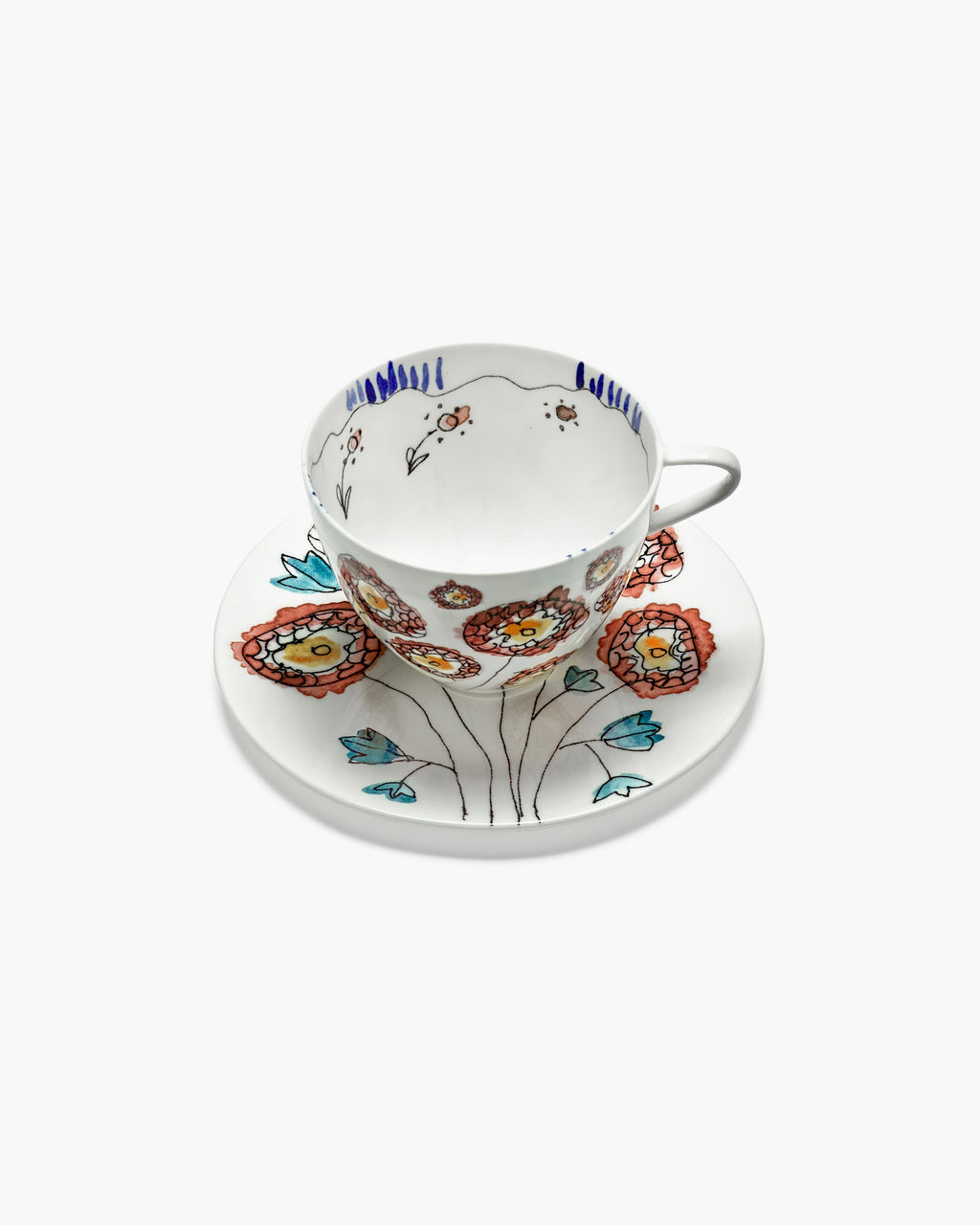 CAPPUCCINO CUP + SAUCER ANEMONE MILK MF (SET 2 PZ)