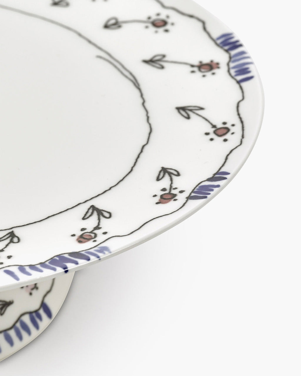 CAKE STAND L ANEMONE MILK MF