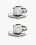 ESPRESSO CUP + SAUCER WHITE/BLACK (SET 2 PZ)
