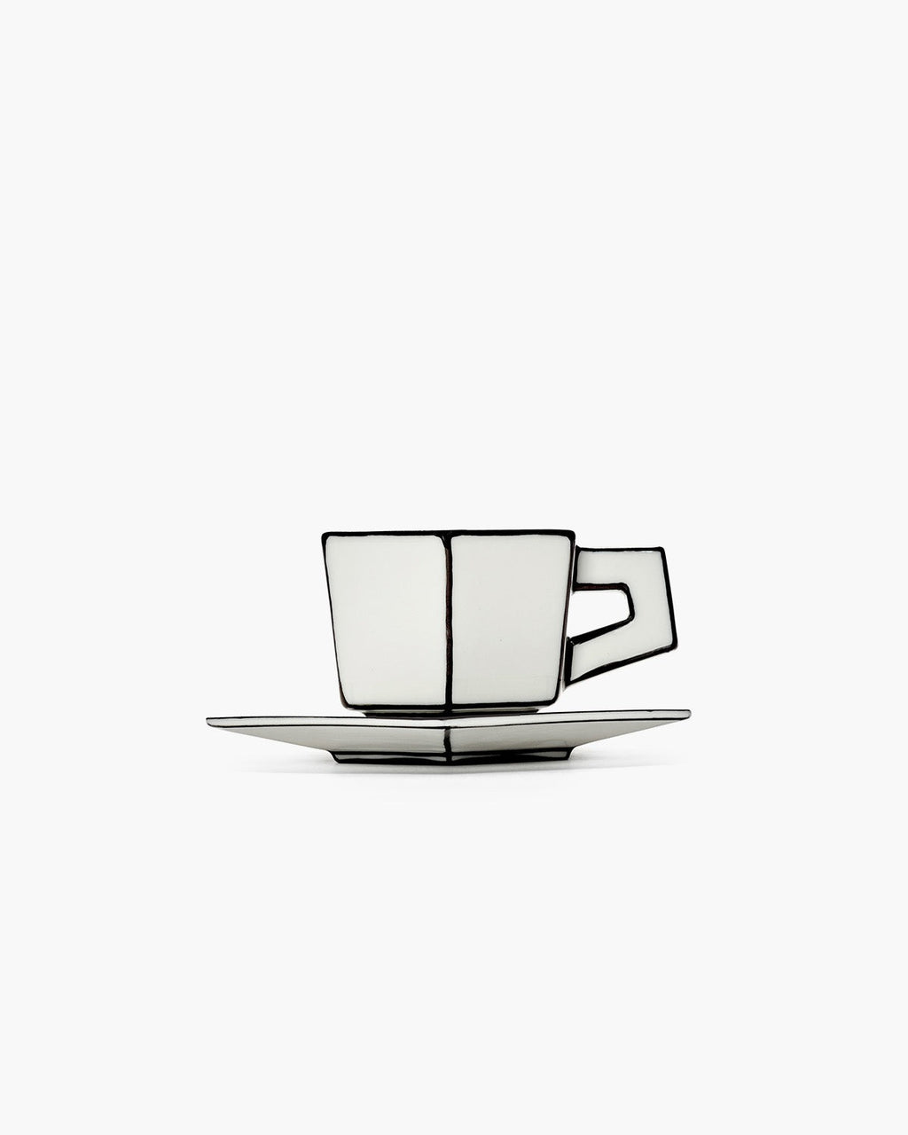 ESPRESSO CUP + SAUCER WHITE/BLACK (SET 2 PZ)