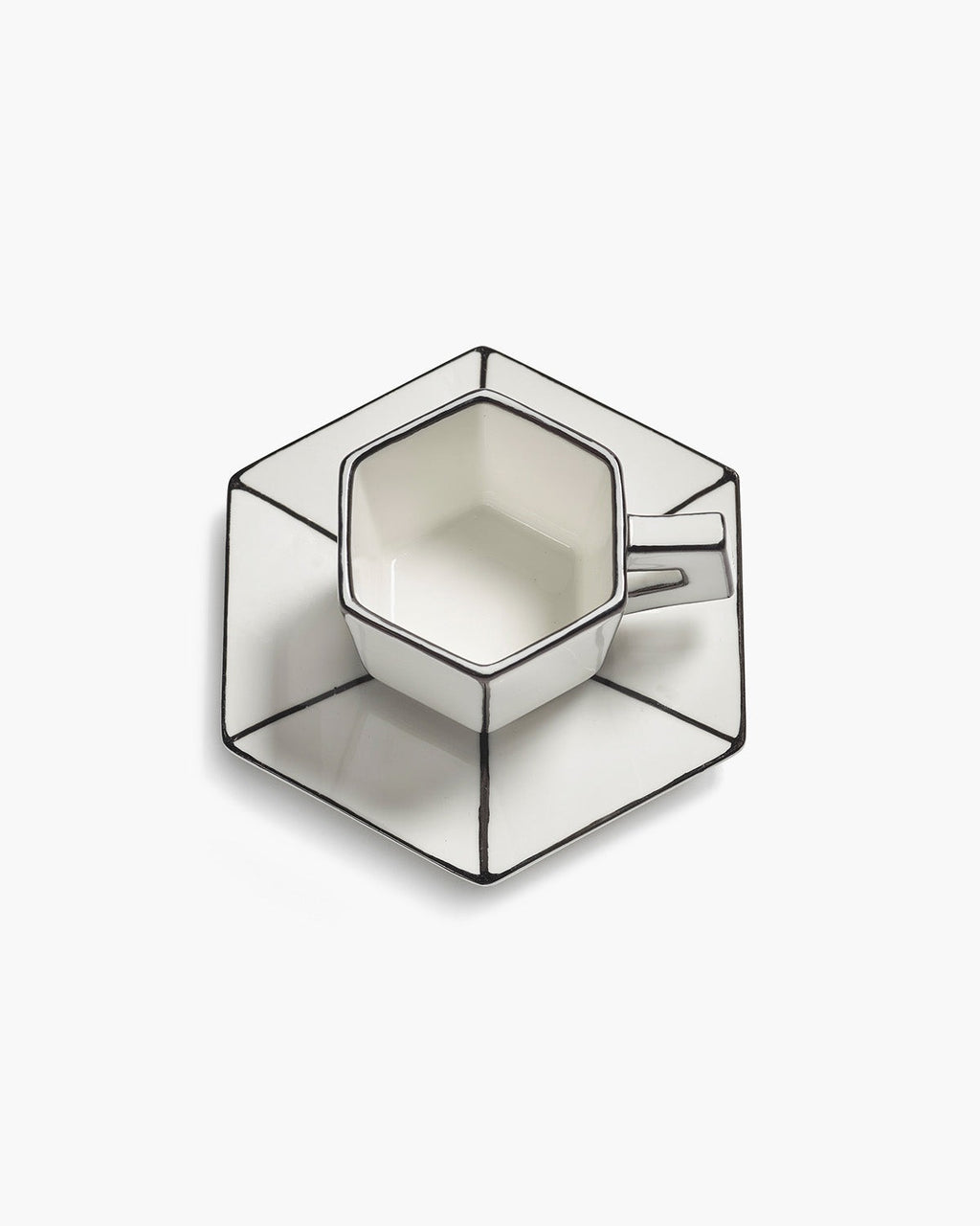 ESPRESSO CUP + SAUCER WHITE/BLACK (SET 2 PZ)