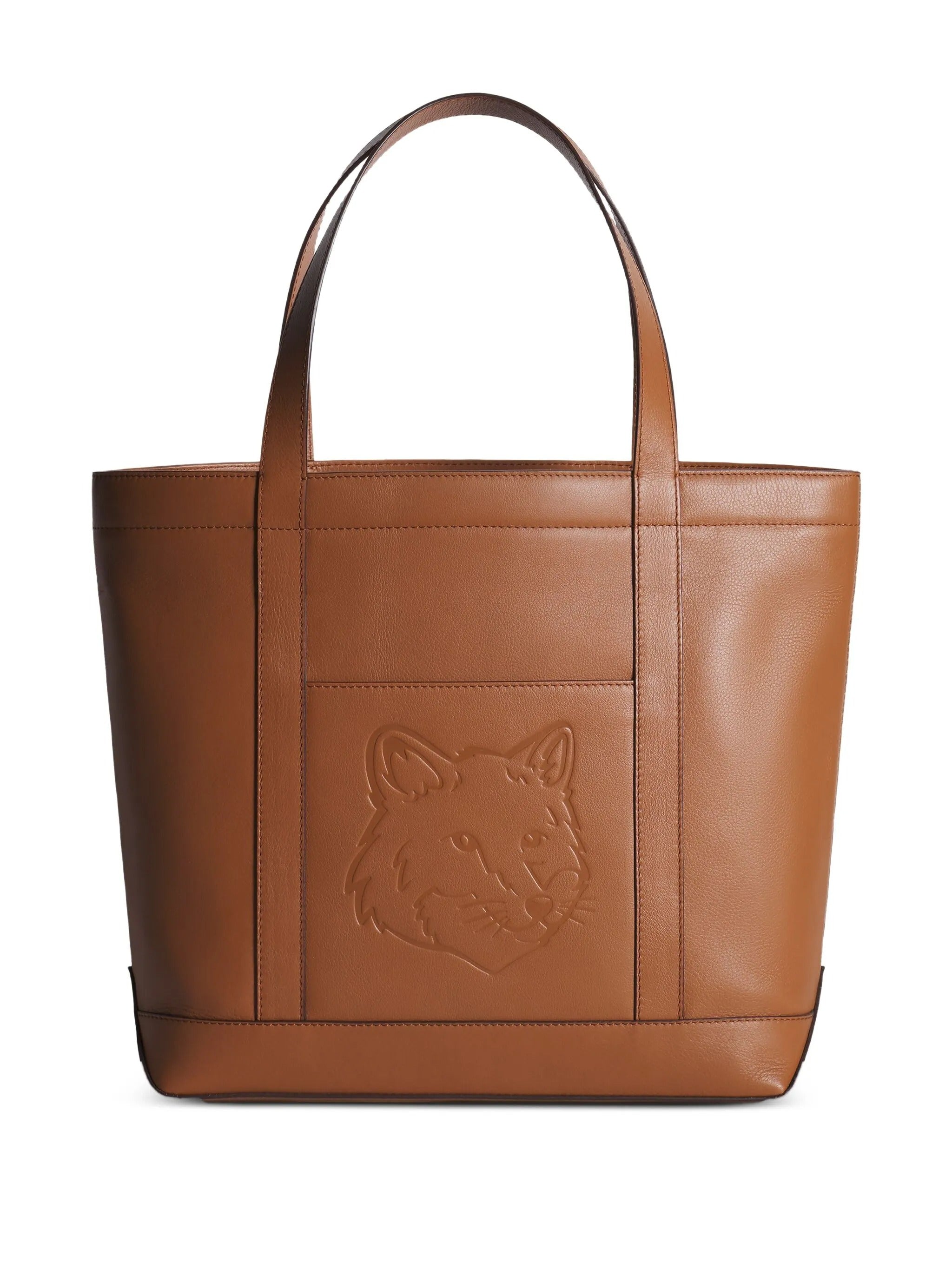 FOX HEAD LEATHER MEDIUM TOTE