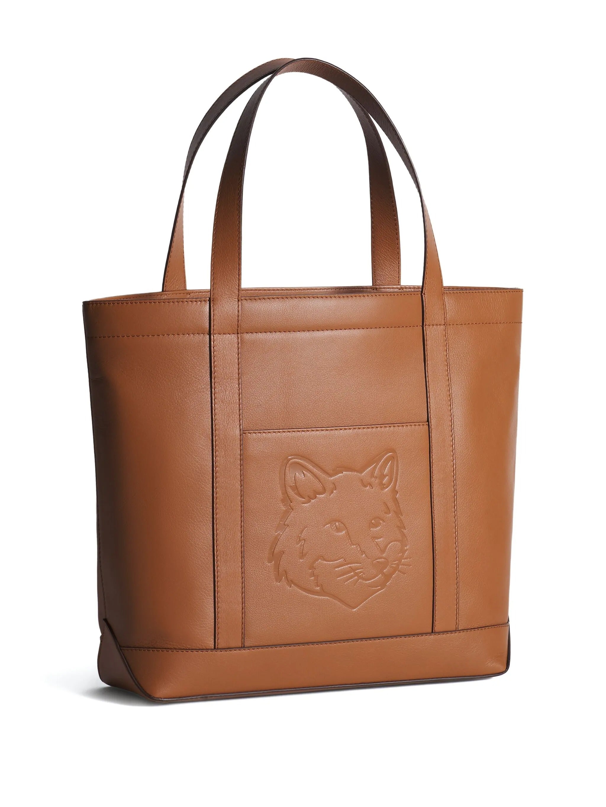 FOX HEAD LEATHER MEDIUM TOTE