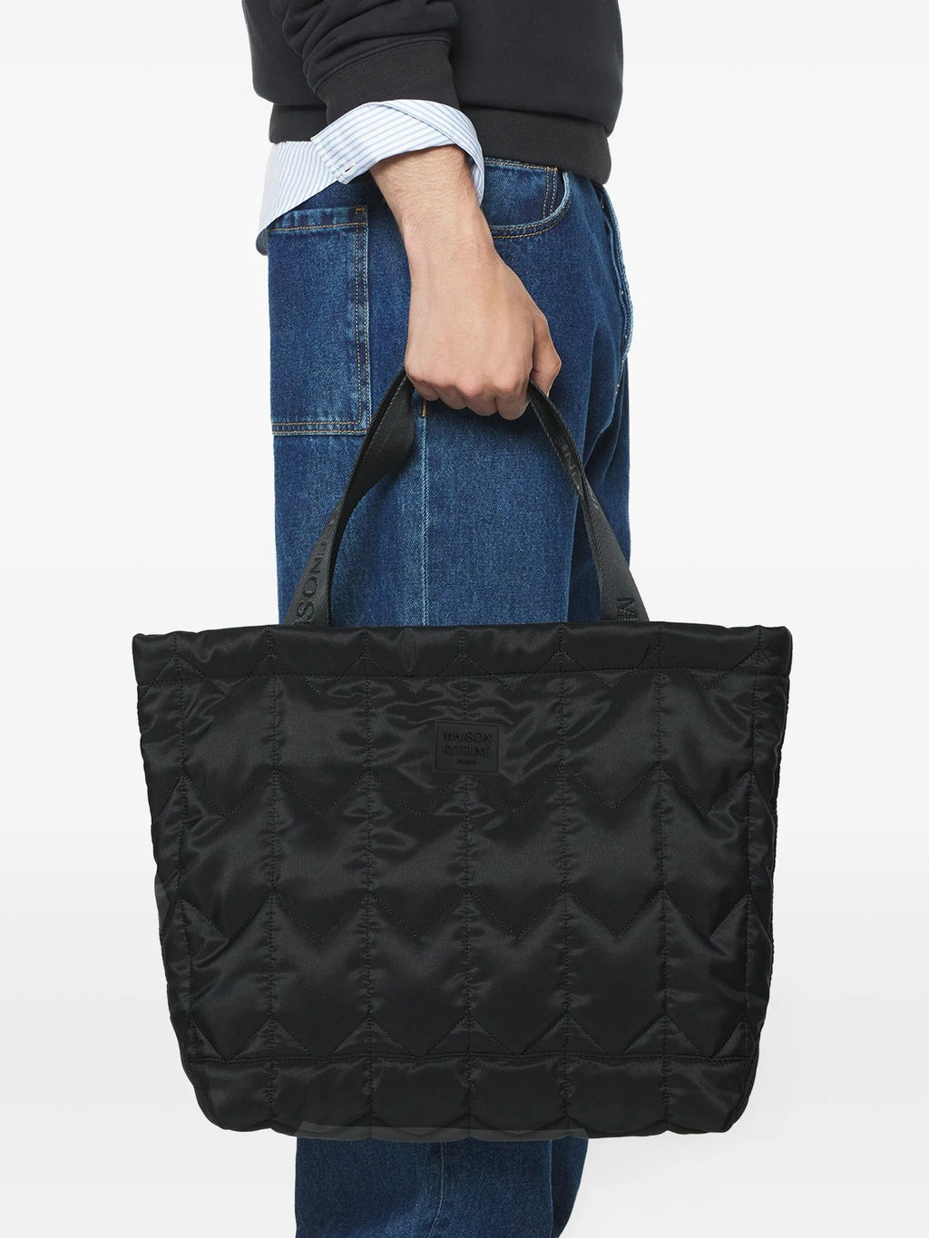 CHEVRON QUILTED LARGE TOTE