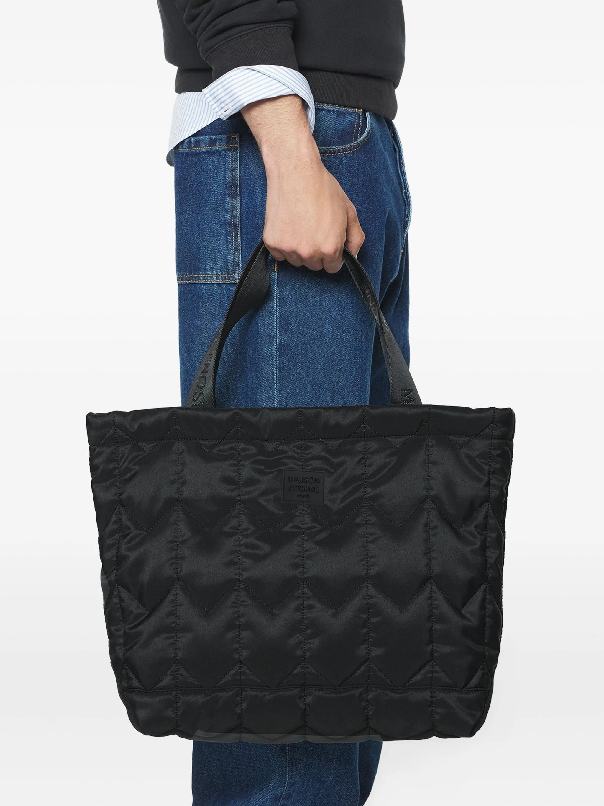 CHEVRON QUILTED LARGE TOTE