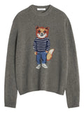 DRESSED FOX INTARSIA WOOL JUMPER