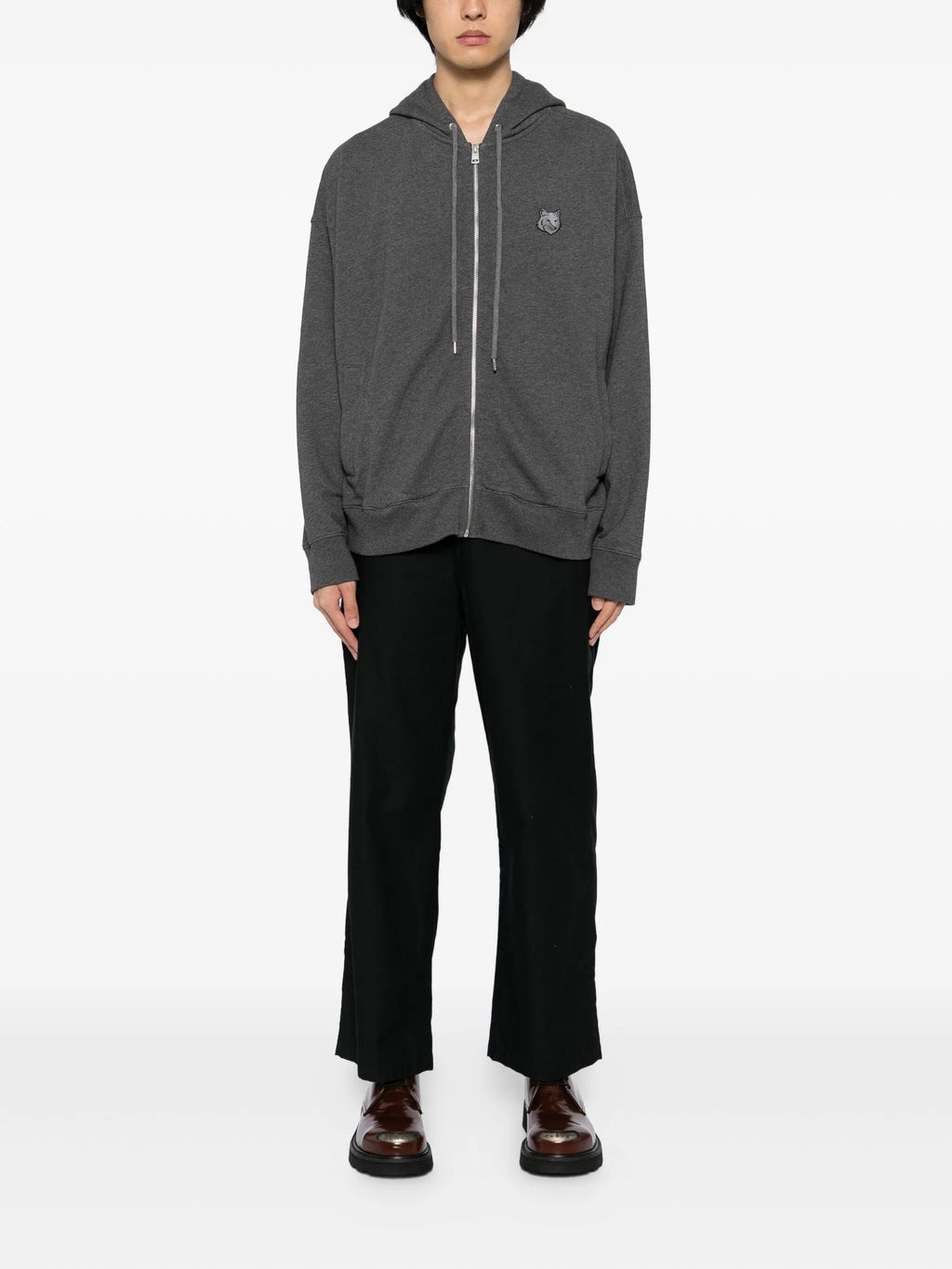 FOX HEAD ZIPPED OVERSIZE HOODIE