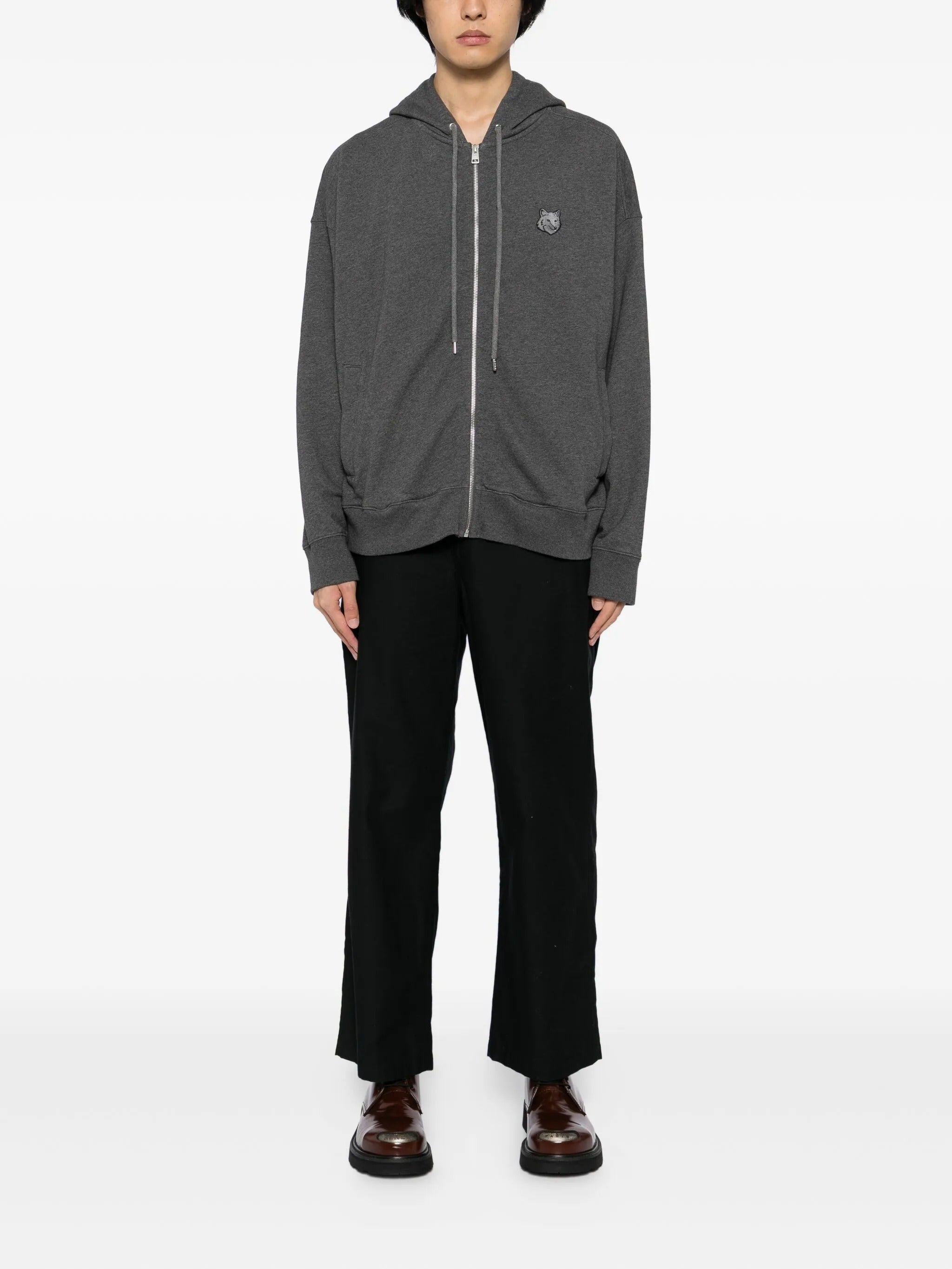 FOX HEAD ZIPPED OVERSIZE HOODIE