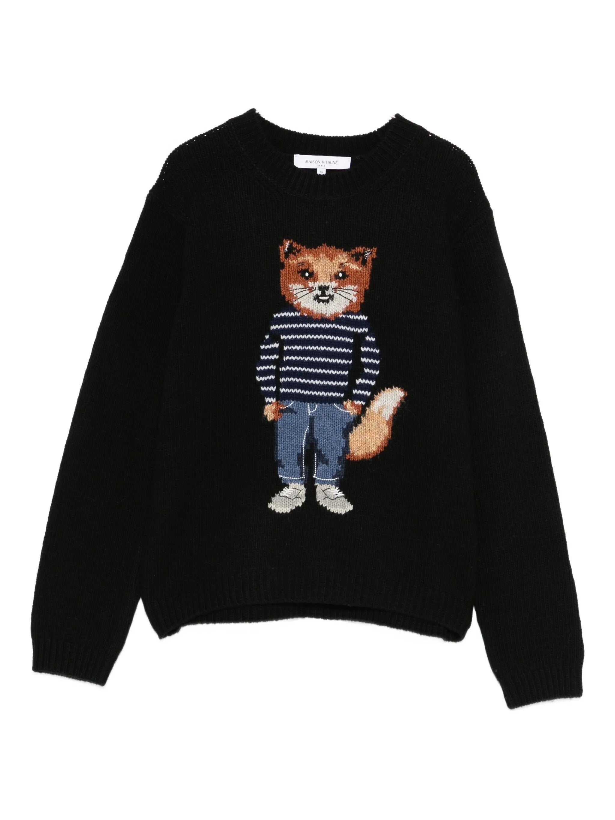 DRESSED FOX INTARSIA WOOL JUMPER