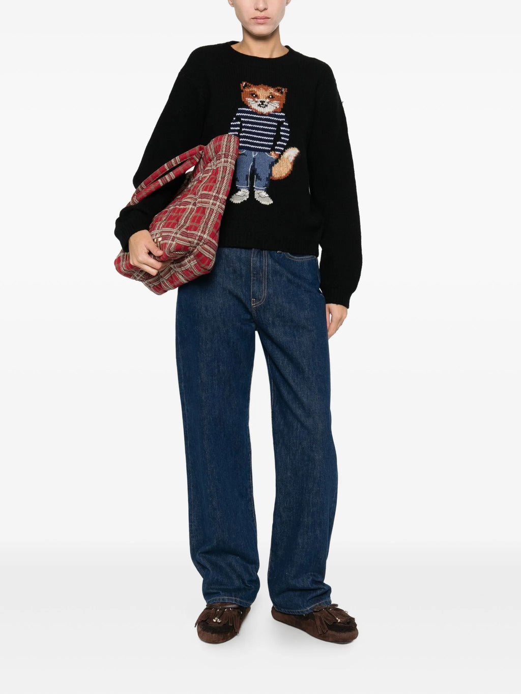 DRESSED FOX INTARSIA WOOL JUMPER