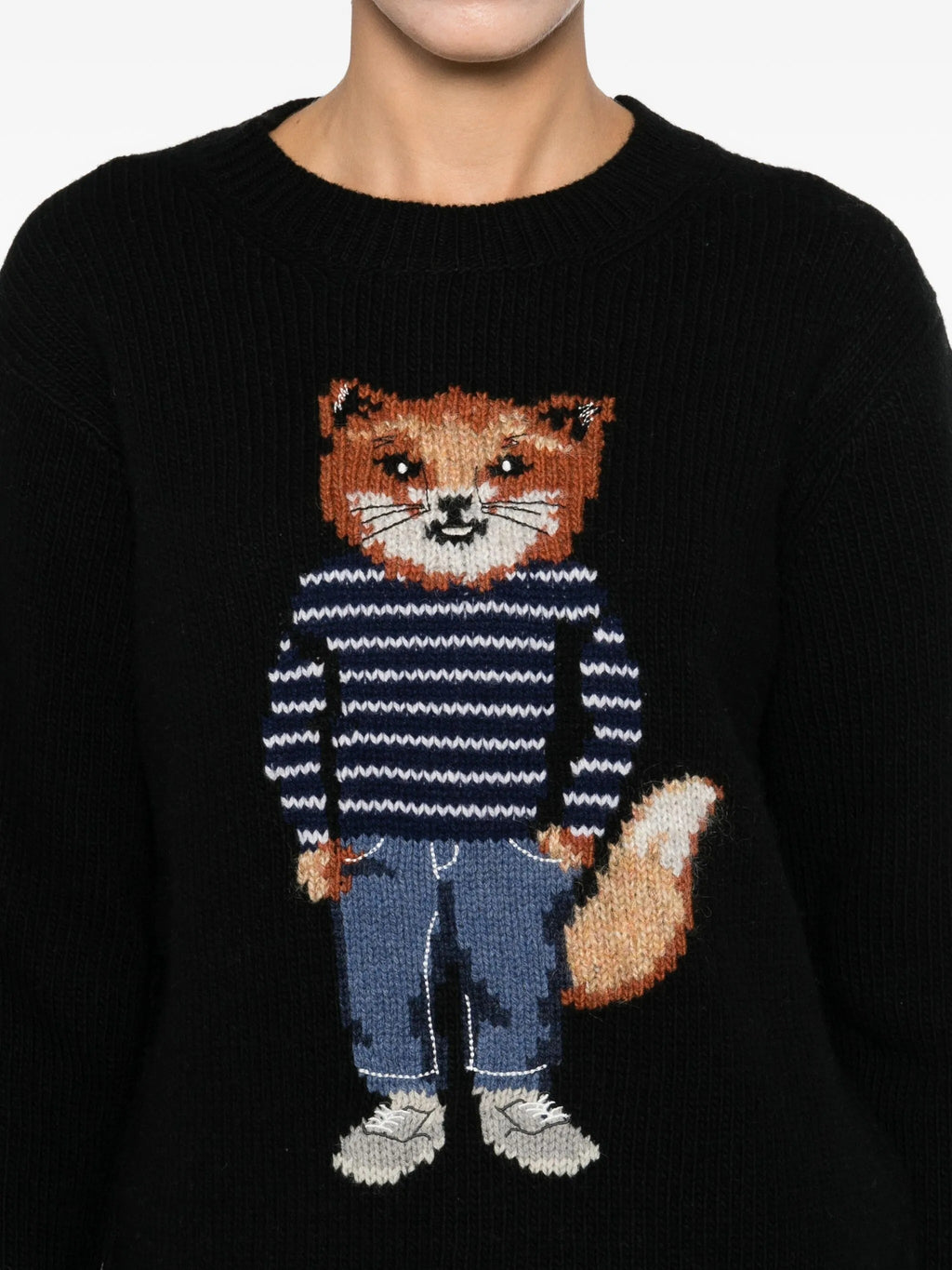 DRESSED FOX INTARSIA WOOL JUMPER