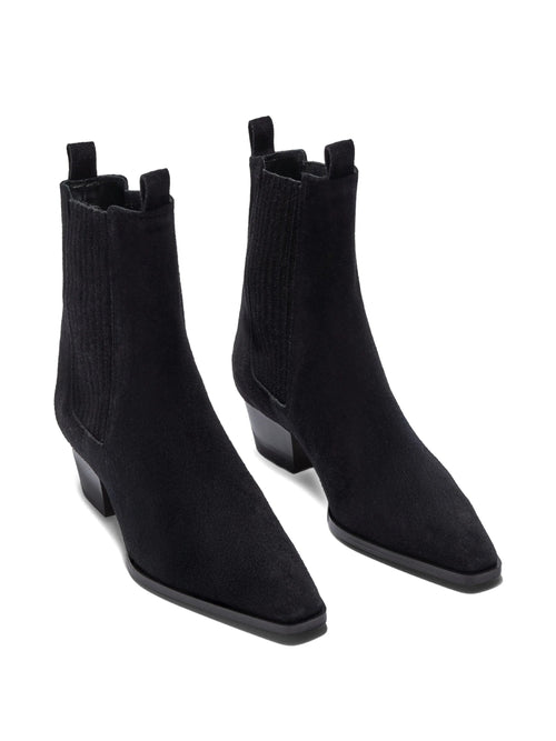 AGATA COW SUEDE LEATHER BLACK