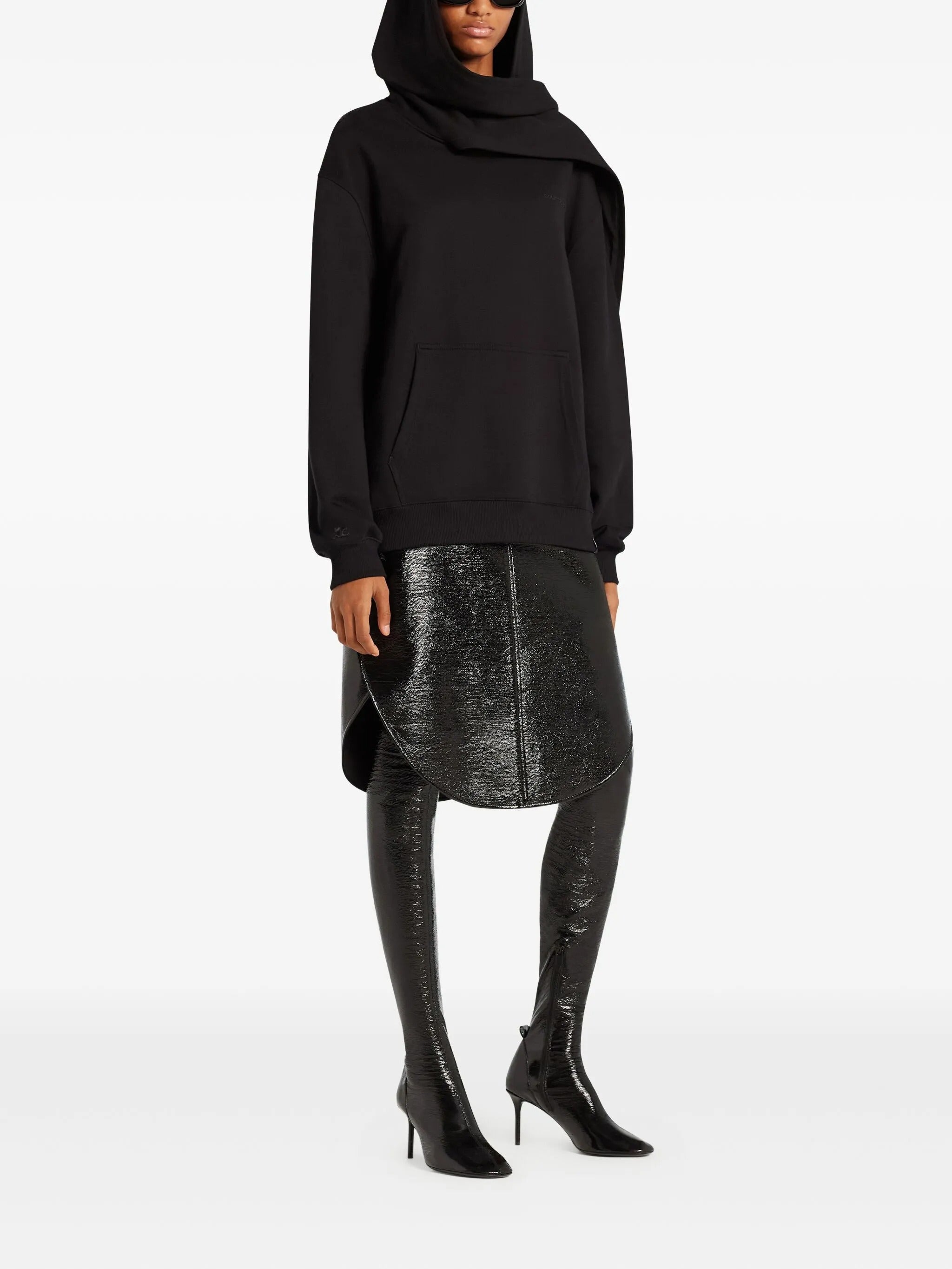 SCARF EMBROIDERED HOODIE