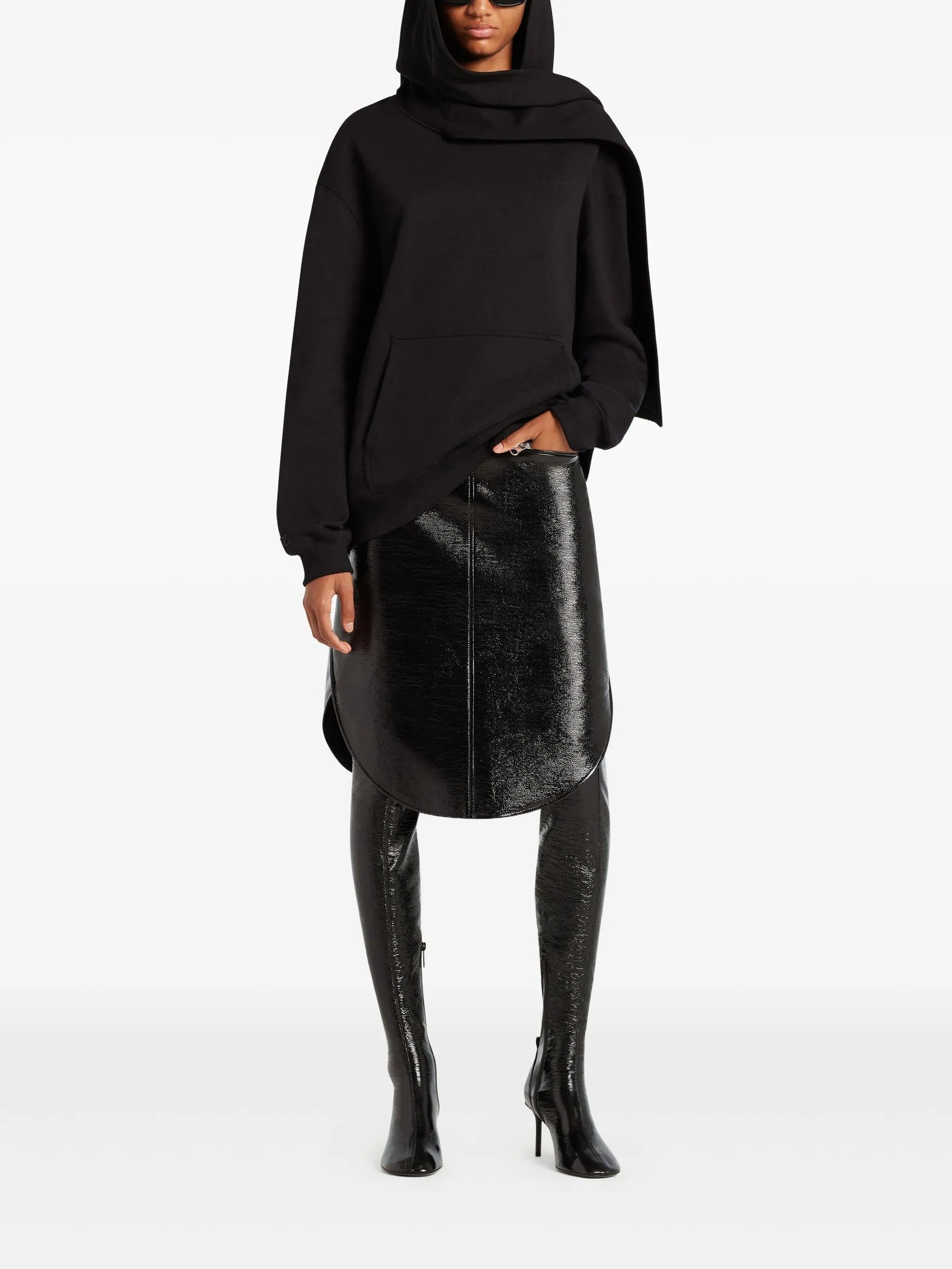 SCARF EMBROIDERED HOODIE