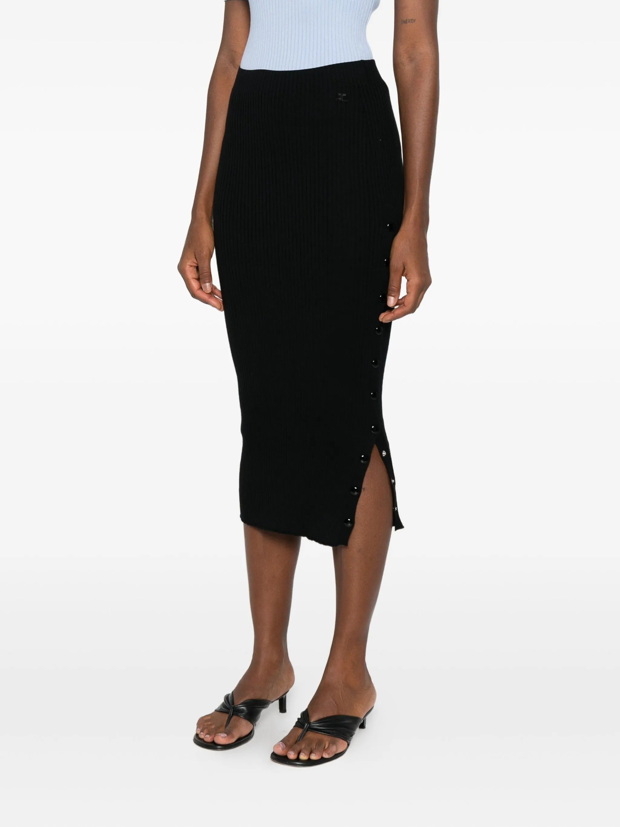 MULTI SNAP LIGHT RIB SKIRT