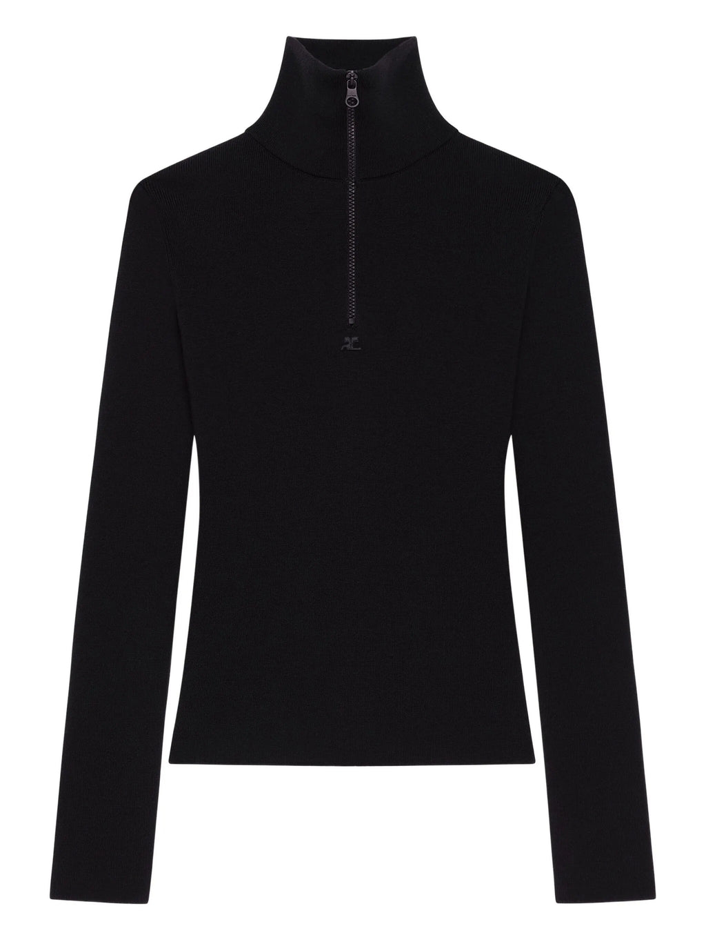 ZIPPED MOCKNECK SWEATER