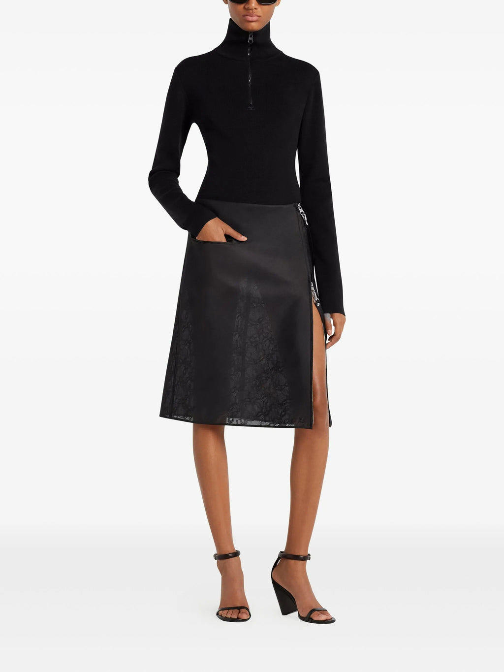 ZIPPED MOCKNECK SWEATER