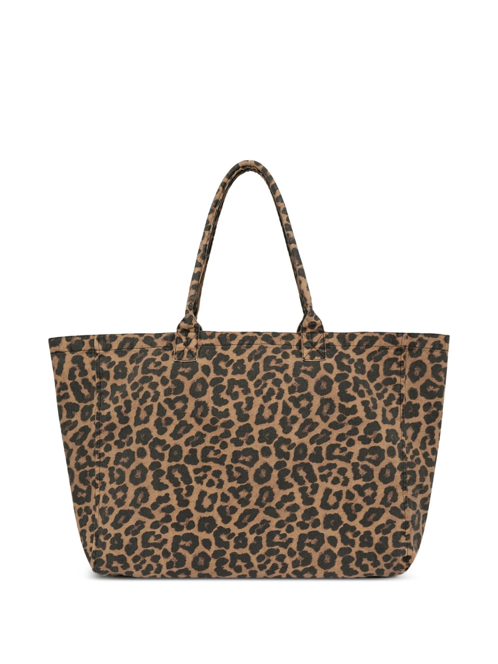 LEO CANVAS TOTE  BLACK AND BROWN LEOPARD