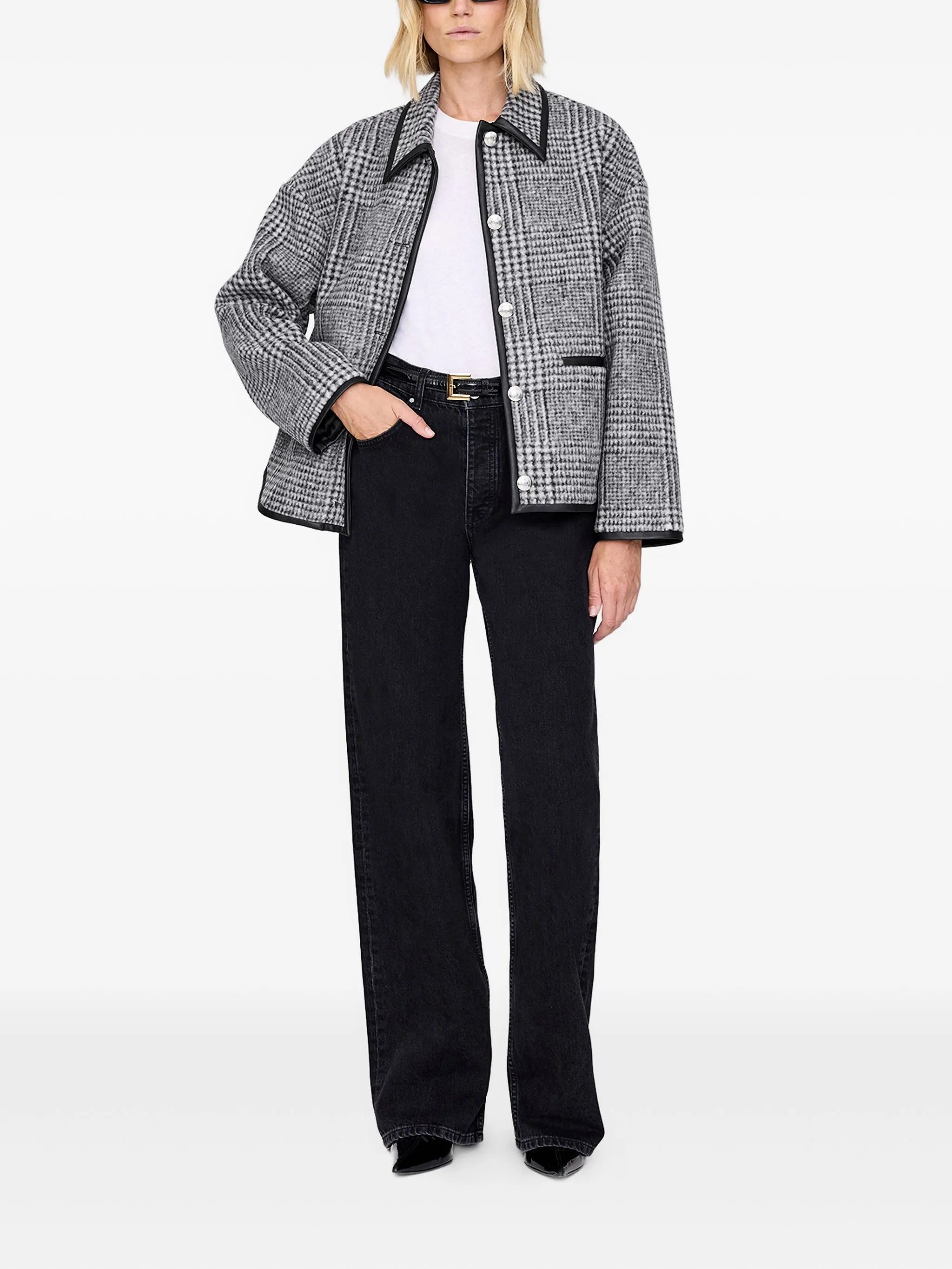 CAMDEN JACKET - BLACK AND GREY CHECK