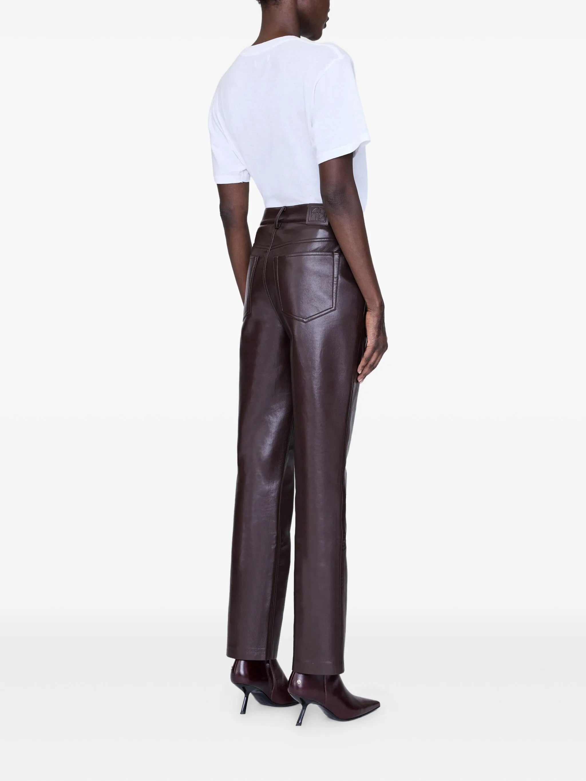BRUNO PANT - DEEP BROWN RECYCLED LEATHER