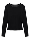 SYLVIE LONG SLEEVE TEE - BLACK