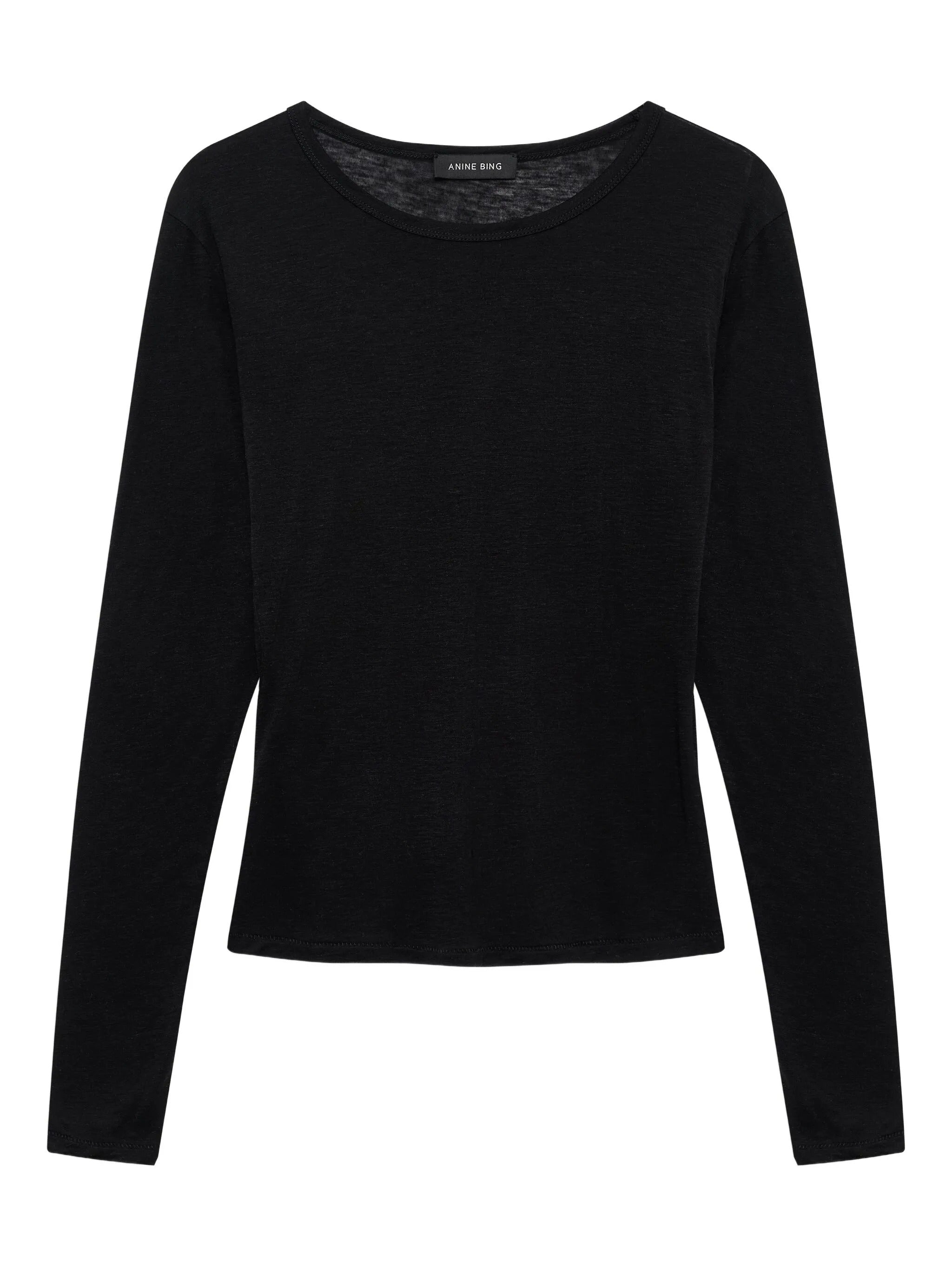 SYLVIE LONG SLEEVE TEE - BLACK