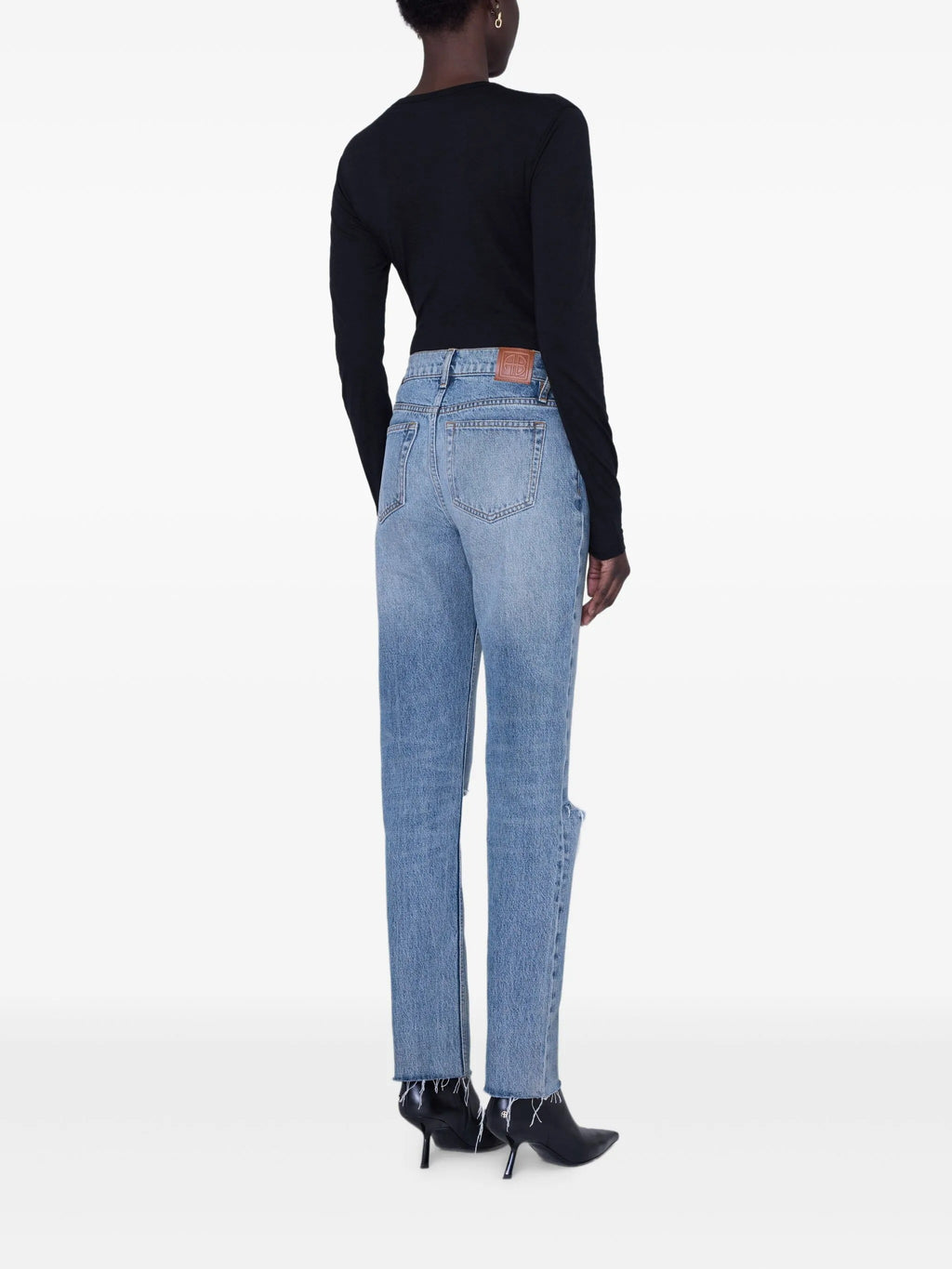 SYLVIE LONG SLEEVE TEE - BLACK