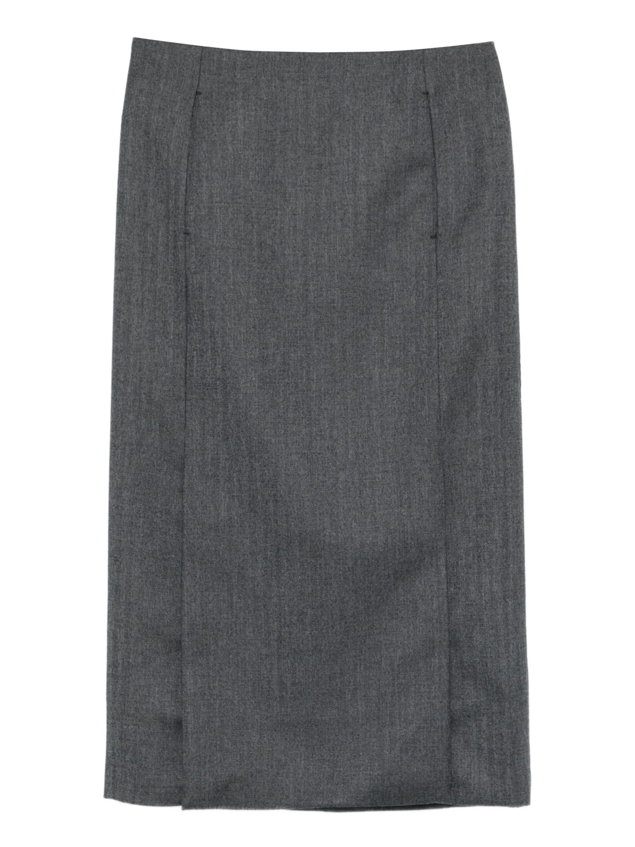 TAILORED MIDI SKIRT DARK GREY