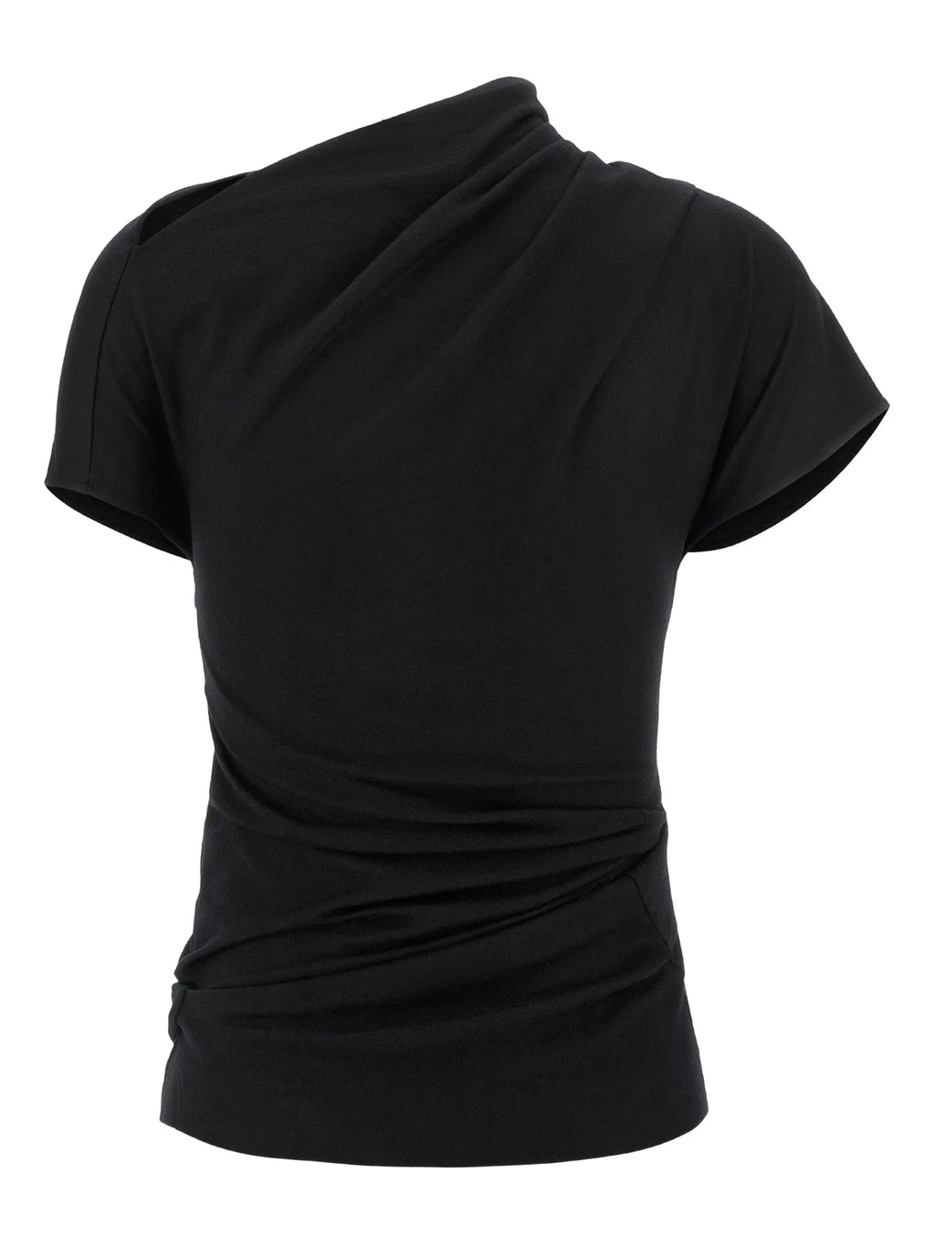 SIDE DRAPE TOP BLACK