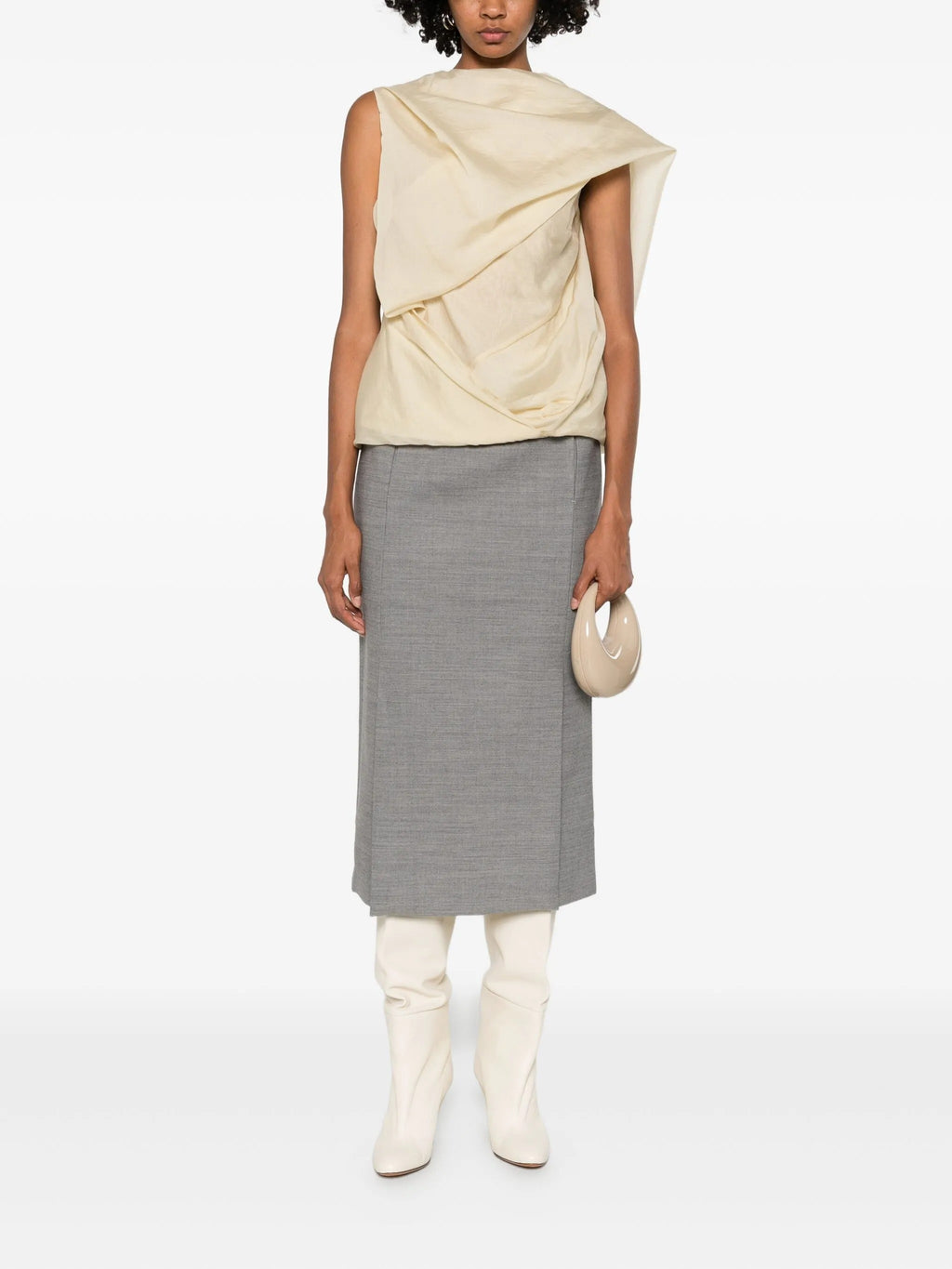 SIDE DRAPE TOP SOFT TAN